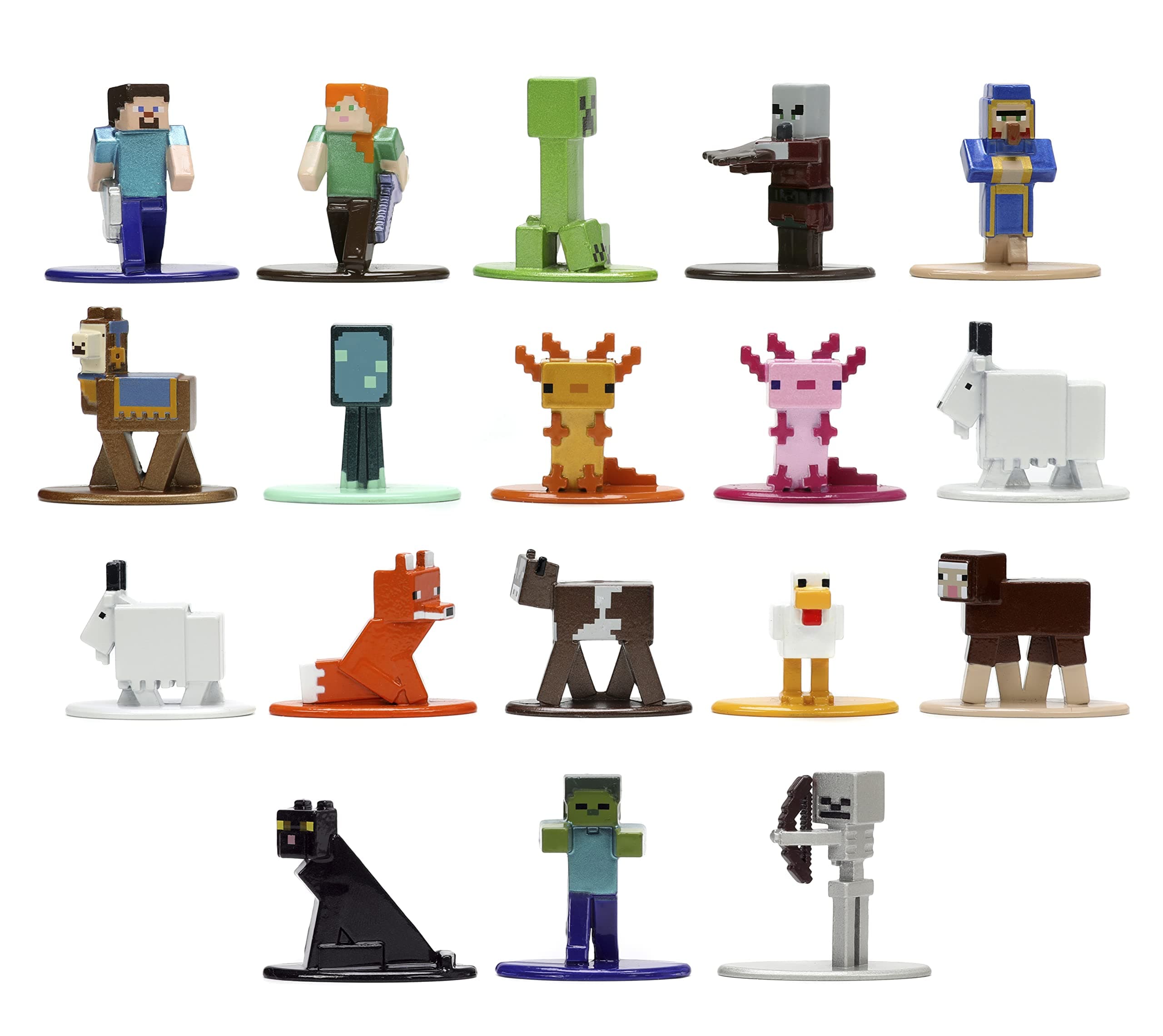 Jada Minecraft Caves and Cliffs 1.65" 18-Pack Series 8 Die-cast Figures, Toys for Kids and Adults