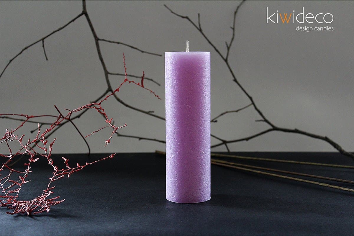 Kiwideco Rustic Lilac Provence Large rustic candles. Hot cast. Colored wax. Handmade.