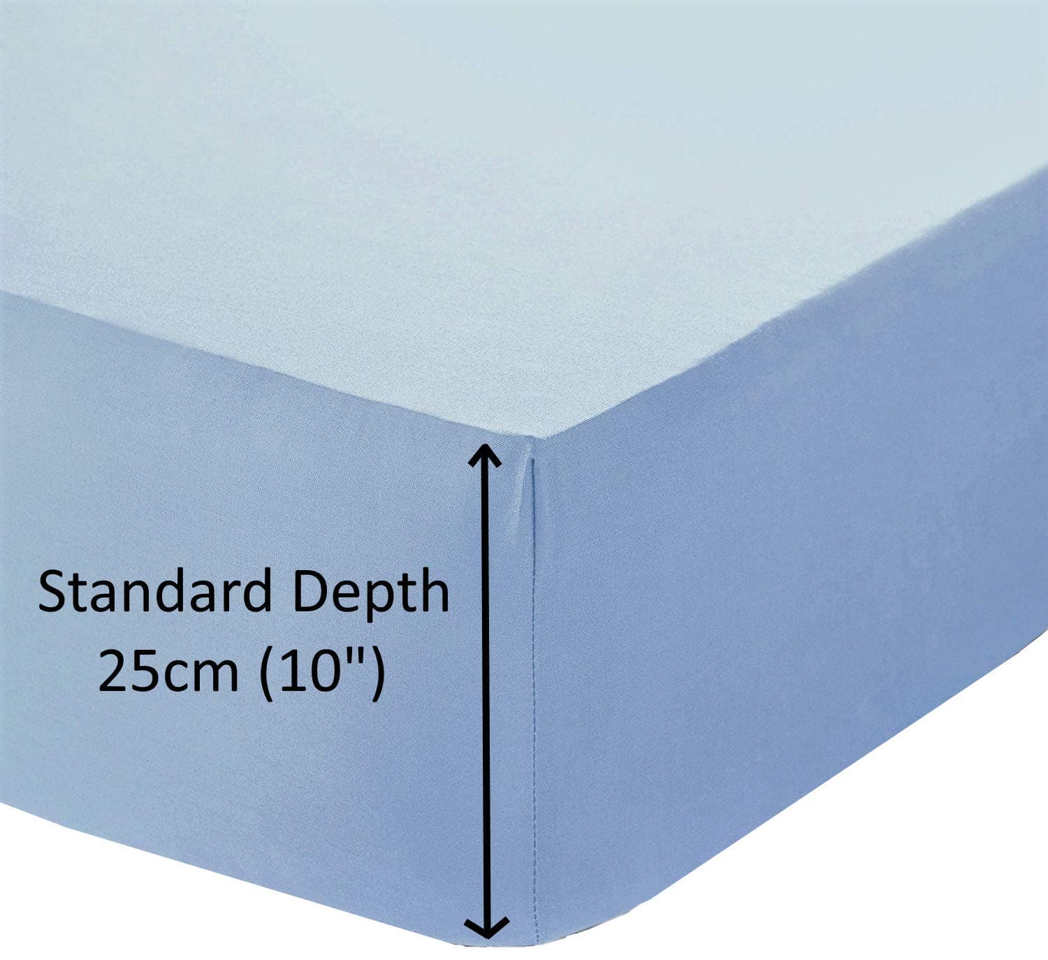 Louisiana Bedding 100% Cotton 200 Thread Count Fitted Sheet, Light Blue (King Fitted Sheet, Blue)