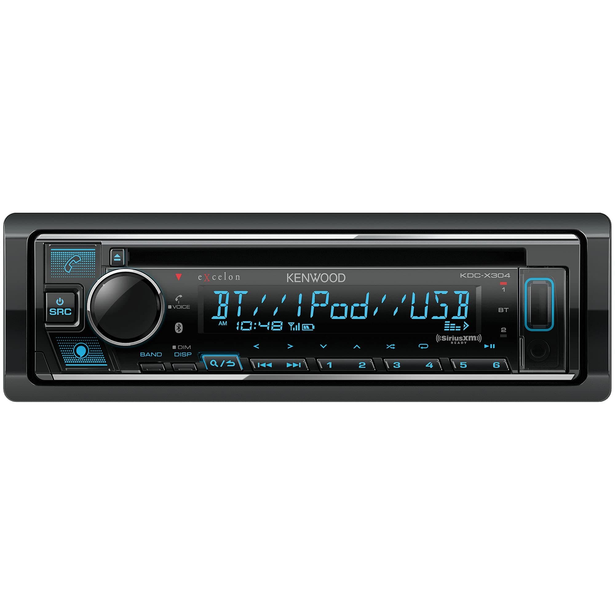 KDC-X304 eXcelon CD Car Stereo Receiver w/Bluetooth Hands Free Calling, AM/FM Radio, USB, Amazon Alexa Built Ready, Variable Color Illumination
