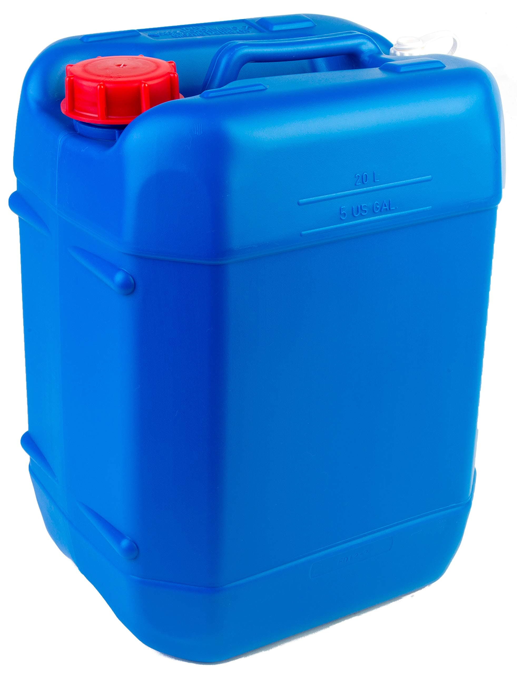 Hudson Exchange 5 Gallon (20 Liter) Handled Container with Cap, HDPE, Blue