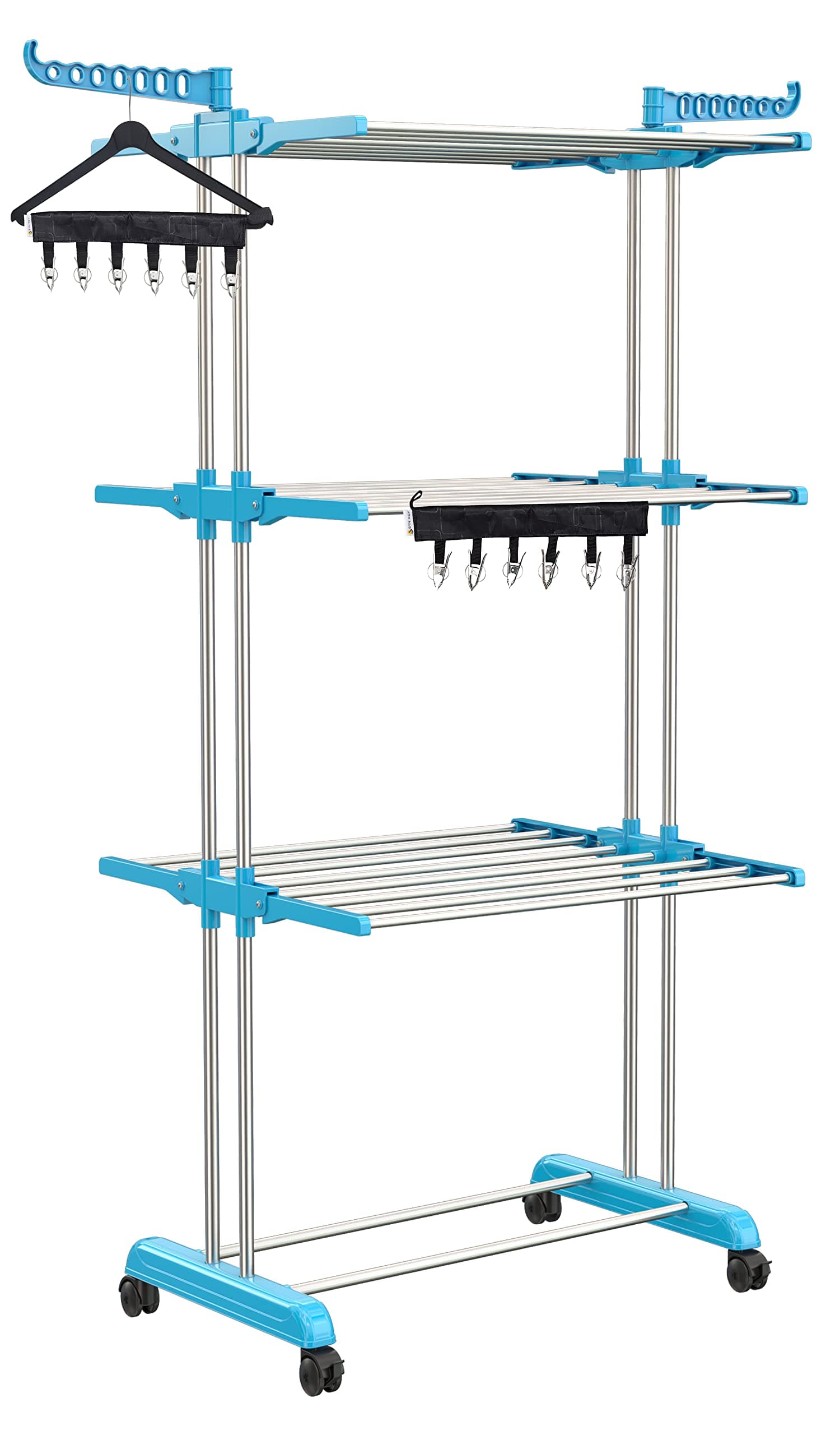 greatbuyz Double Pole Foldable Cloth Dryer Stand