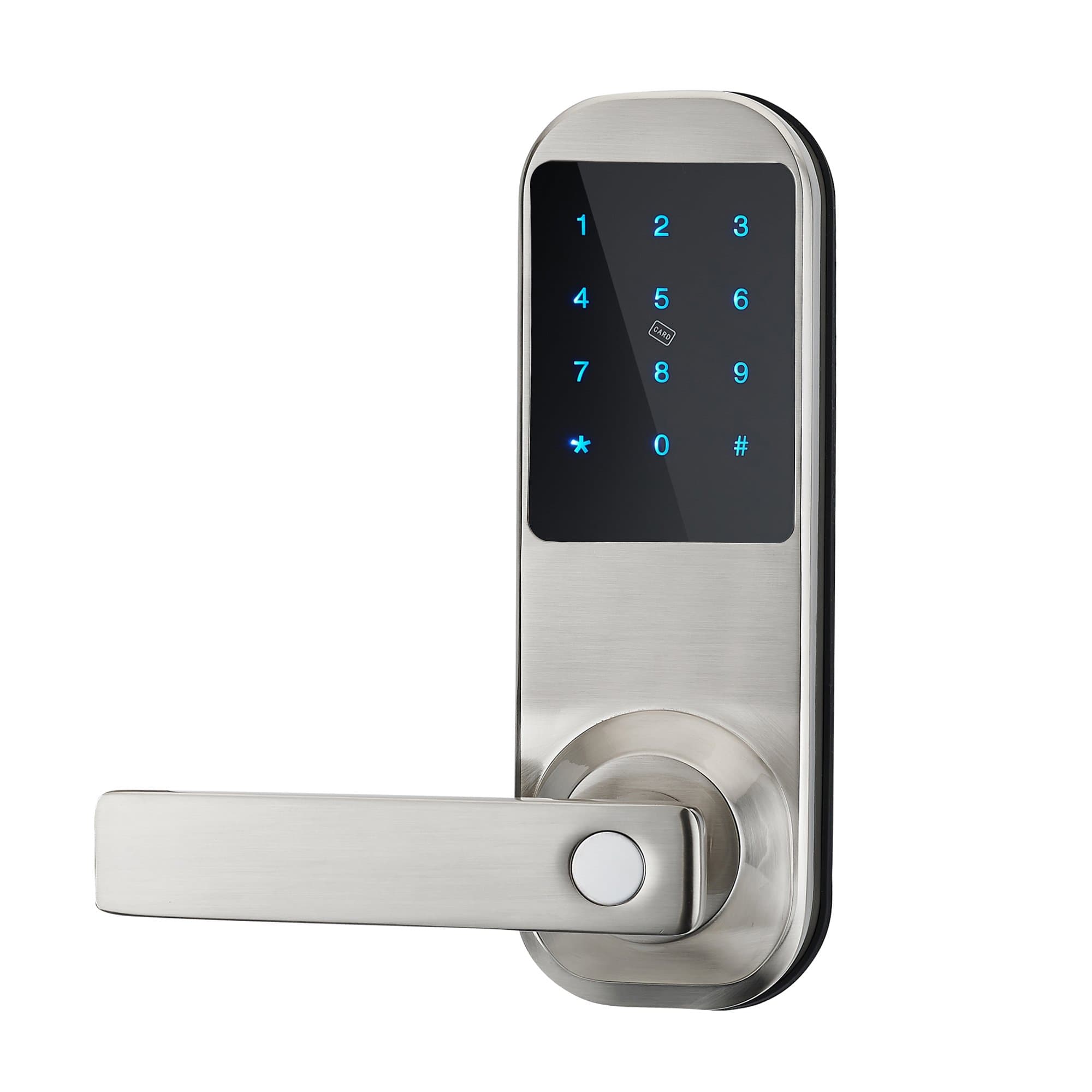 - HAIFUAN Bluetooth Digital Lock,Unlock with Card, Code, App & Key (Compatible with Alexa) (HFAM10B-L-NB)