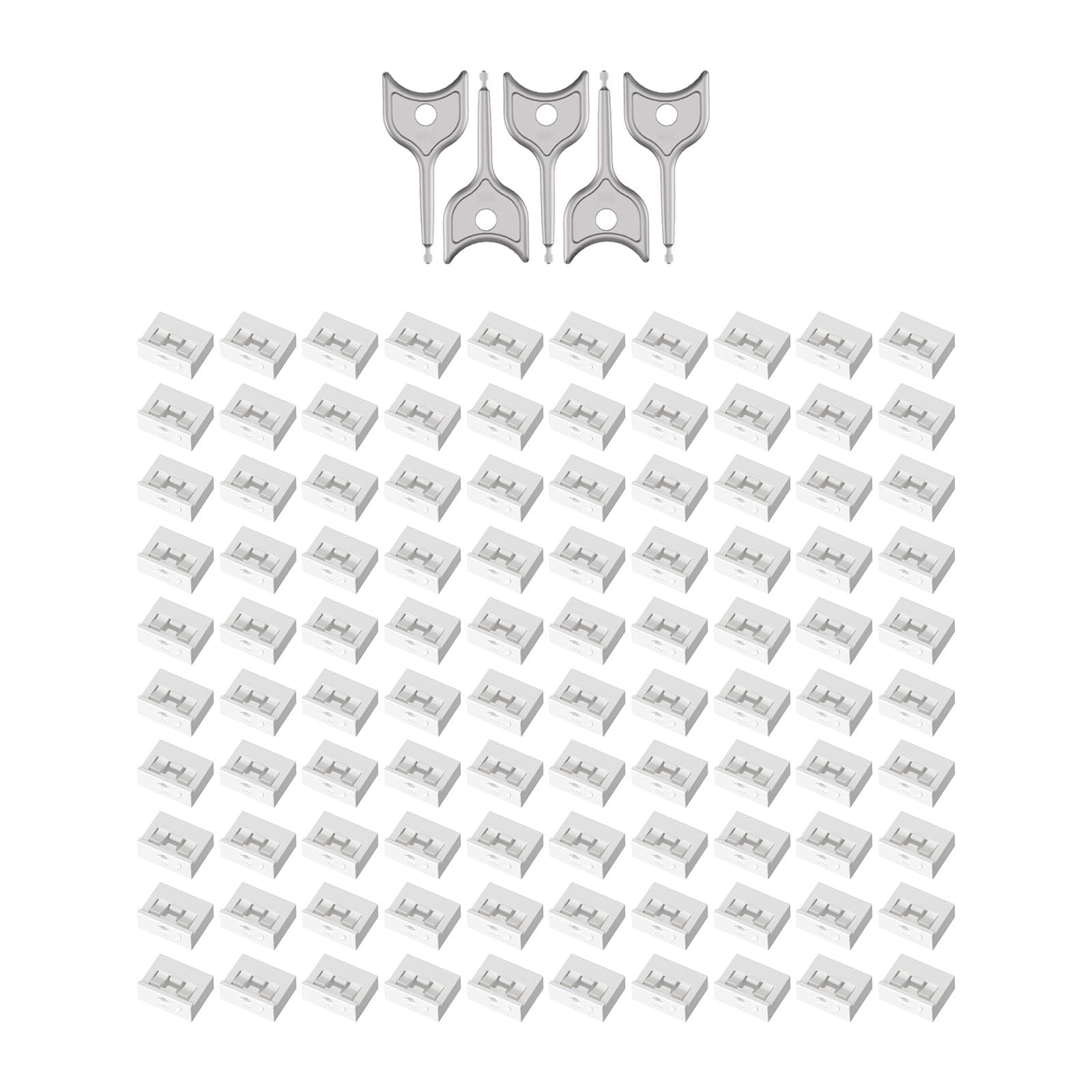 100PCS USB-A Port Blockers with 5 Keys-Removable Type-A Data Protection - Dust & Moisture Resistant Shield for Laptops, PCs, Gaming Devices & Tamper Protection(White)