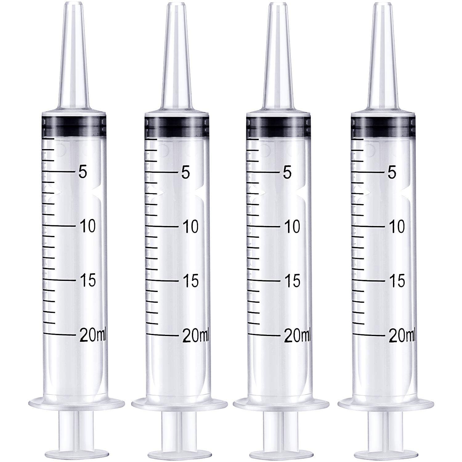 - Frienda Large Plastic Syringe 4 Pack Measuring Syringe Tools Dispensing Multiple Uses(20 ml)