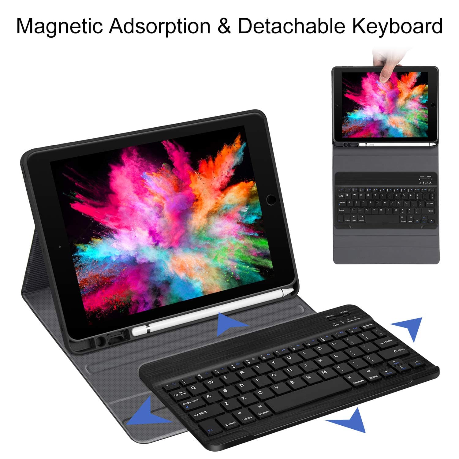 Keyboard Case for iPad Pro 12.9 2020/2018, iPad Pro 12.9 Case with Keyboard, Trackpad Backlight - Wireless Smart Magic Keyboard for 12.9-inch iPad Pro (4th Generation)/(3rd Generation), BK