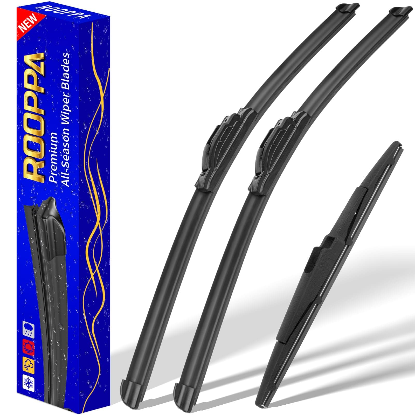 3 wipers Replacement for 2013-2018 Hyundai Santa Fe/2013-2019 Hyundai Santa Fe XL, Windshield Wiper Blades Original Equipment Replacement - 26"/14"/13" (Set of 3) U/J HOOK
