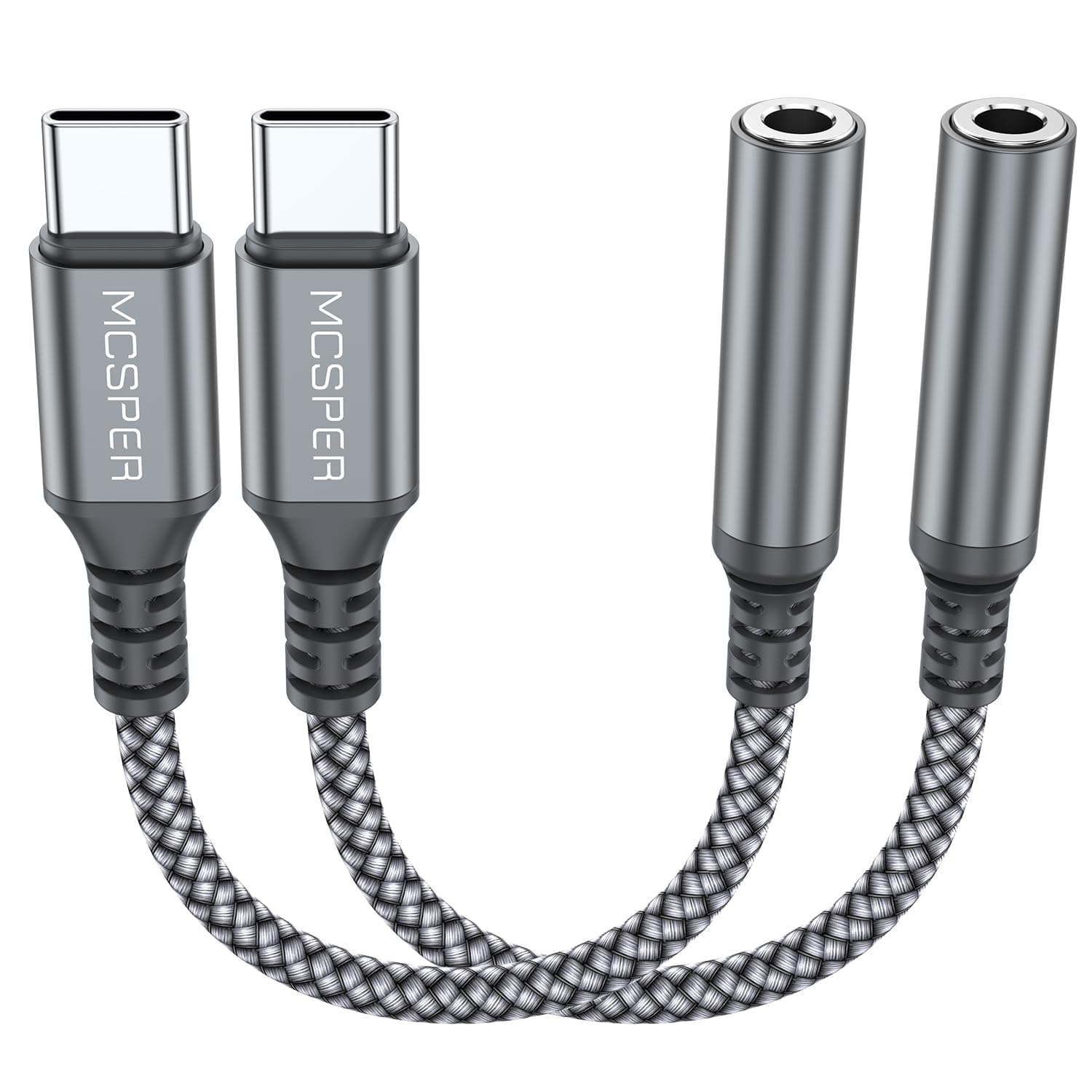 2-Pack USB Type C to 3.5mm Female Adapter,USB C to Aux Audio Dongle Cable Cord Headphone Jack Compatible with iPhone 17/16 Pro Max/15 Pro,Samsung Galaxy S25 S24 S23 S22 Ultra,iPad Pro MacBook