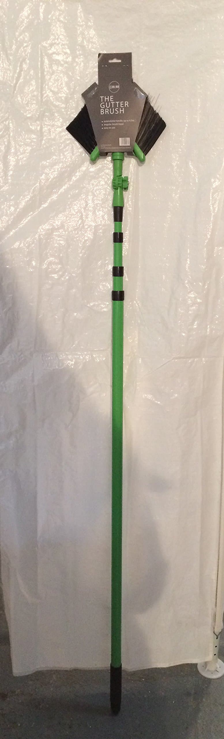 My Internet Warehouse 4.5 m Handheld Telescopic Gutter Cleaning Brush - Extendable Handle - Angular Brush Head - Easy to use