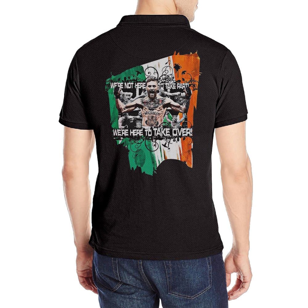 DiDaDi Men's Conor McGregor Solid Polo Shirt Black