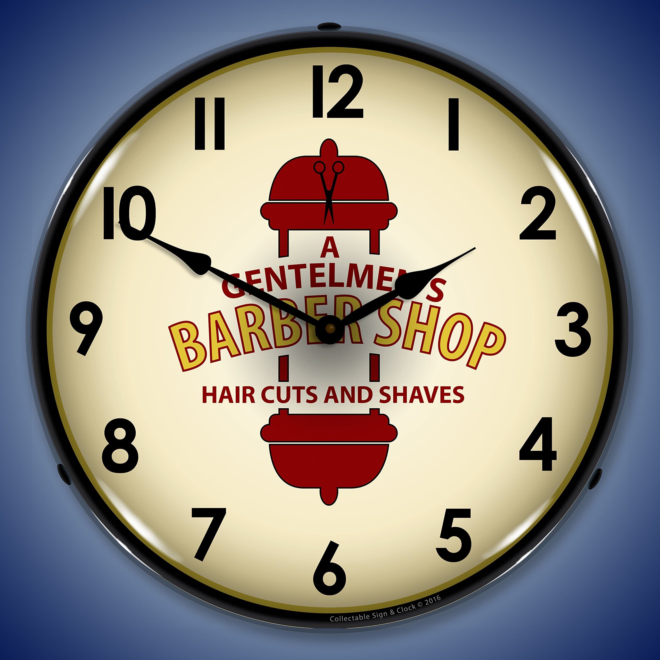 Barber Shop 2 14" Lighted Wall Clock