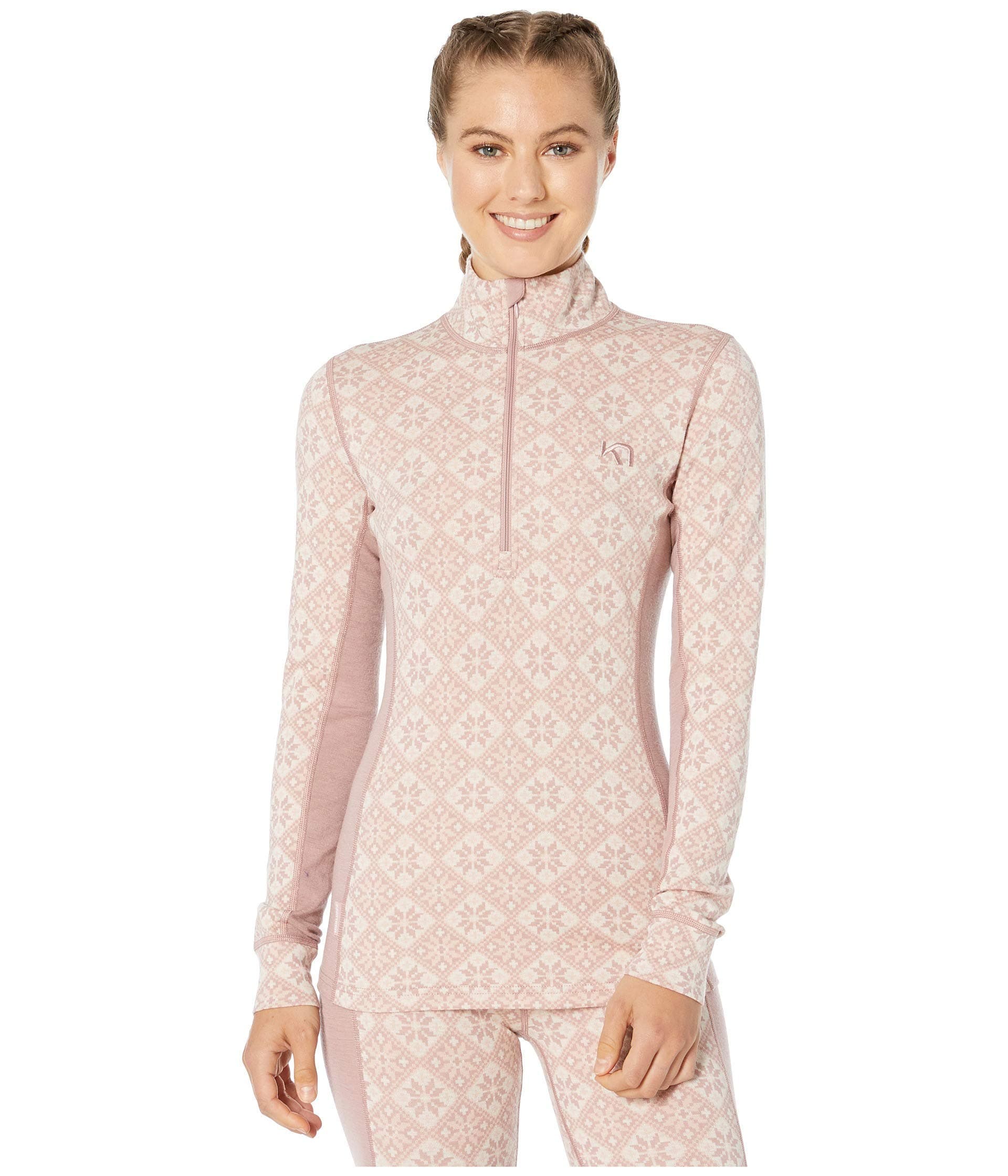 Kari Traa Women's Rose Base Layer Top - Half Zip 100% Merino Wool Thermal Shirt
