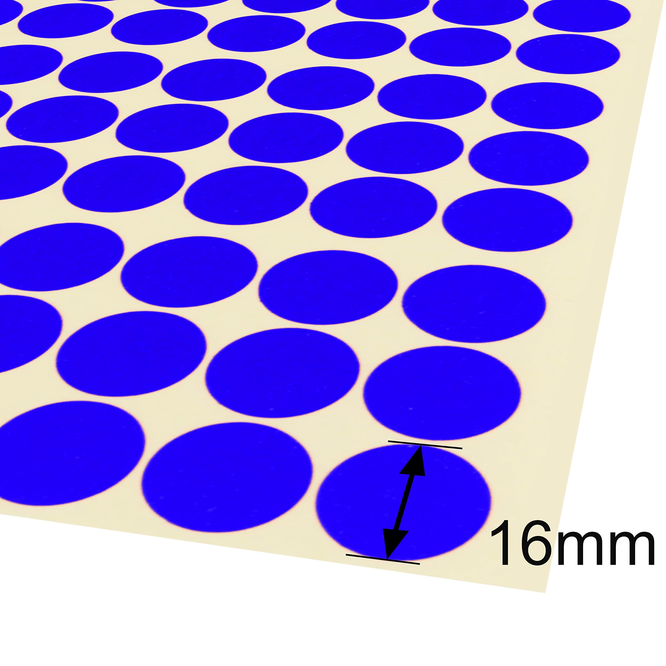 1,620 x White Sticky Dots - 16mm - Round Colour Coding Dot Stickers - 15 Sheets