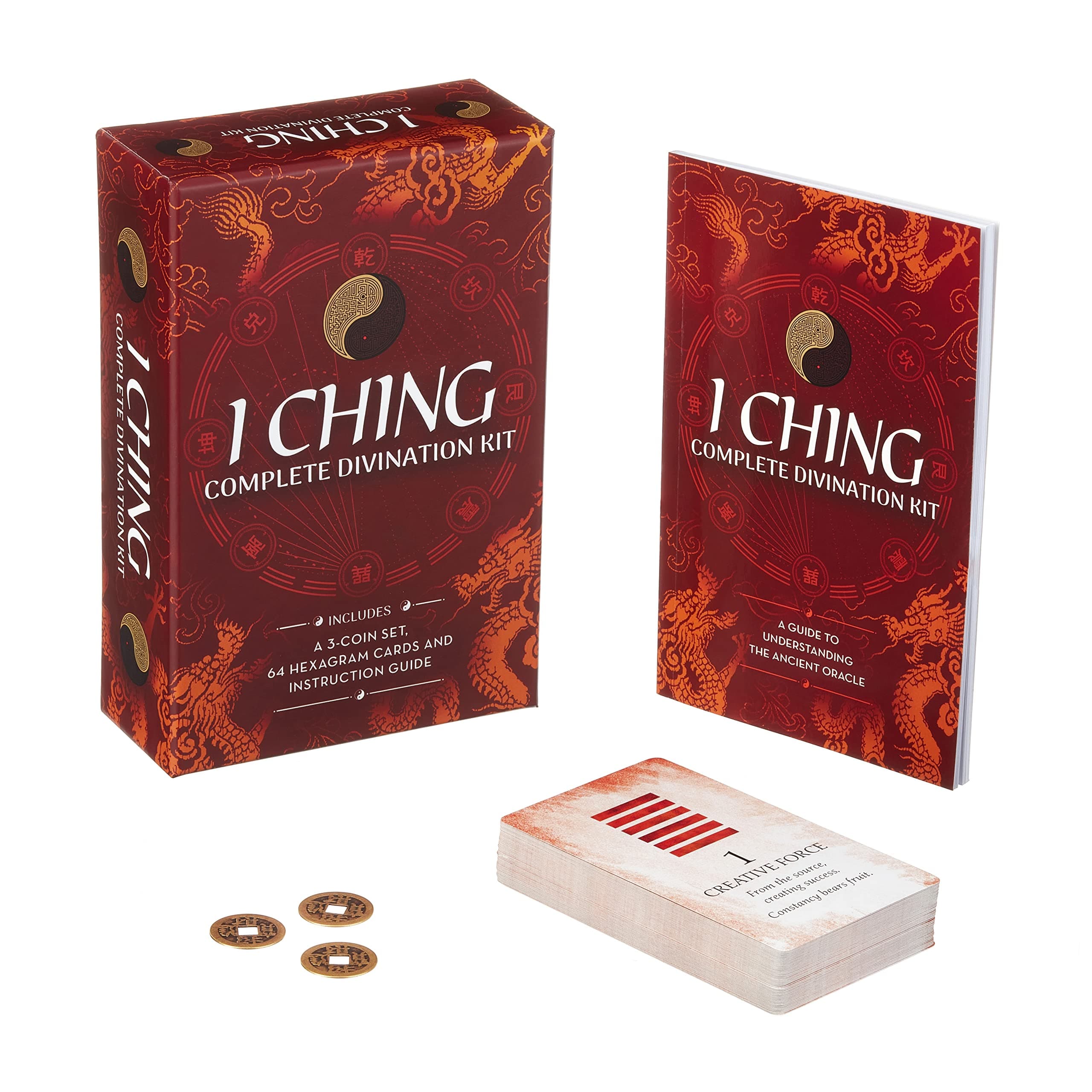 I Ching Complete Divination Kit: A 3-Coin Set, 64 Hexagram Cards and Instruction Guide (Arcturus Oracles)