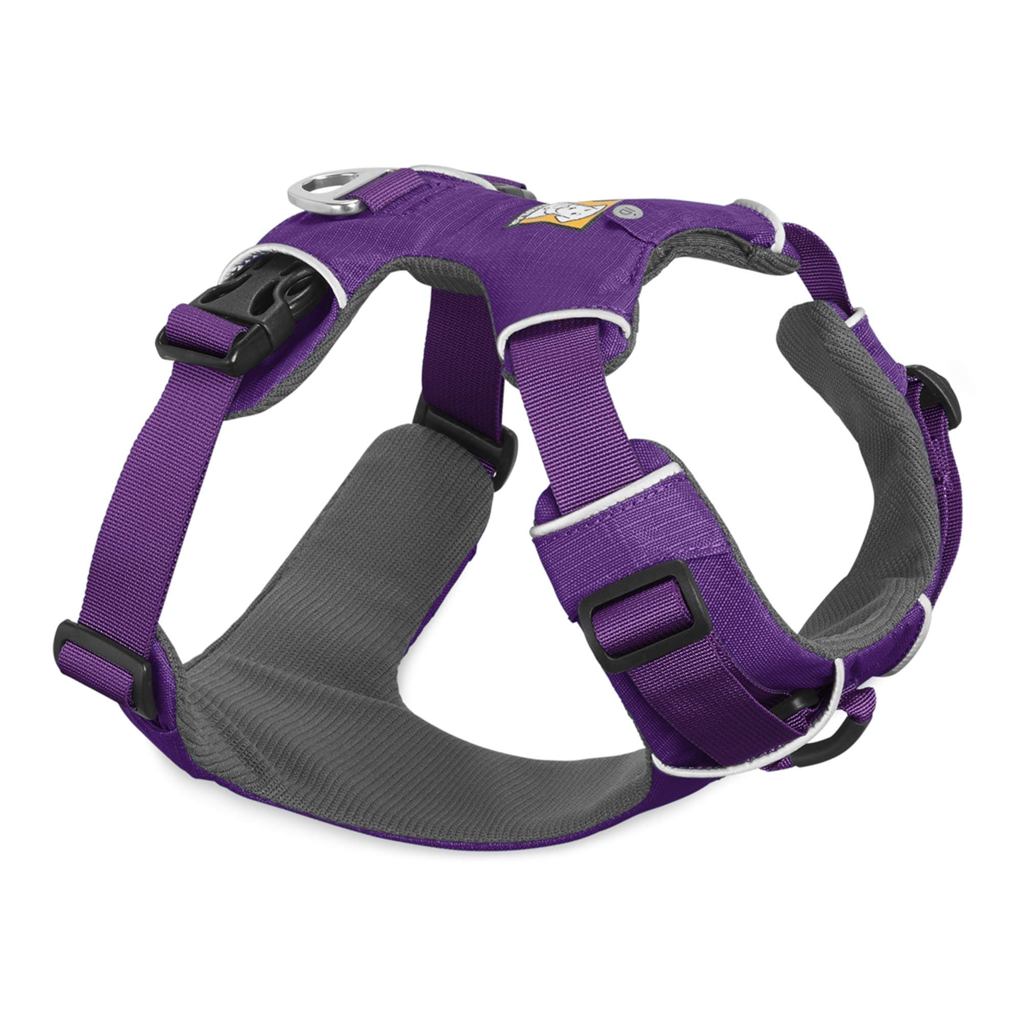 Ruffwear, Front Range Dog Harness, Reflective Soft Padded Everyday Harness with Dual Leash Clips, Adjustable and Lightweight Fit for Training or Walking for All Dogs, Tillandsia Purple, XX-Small
