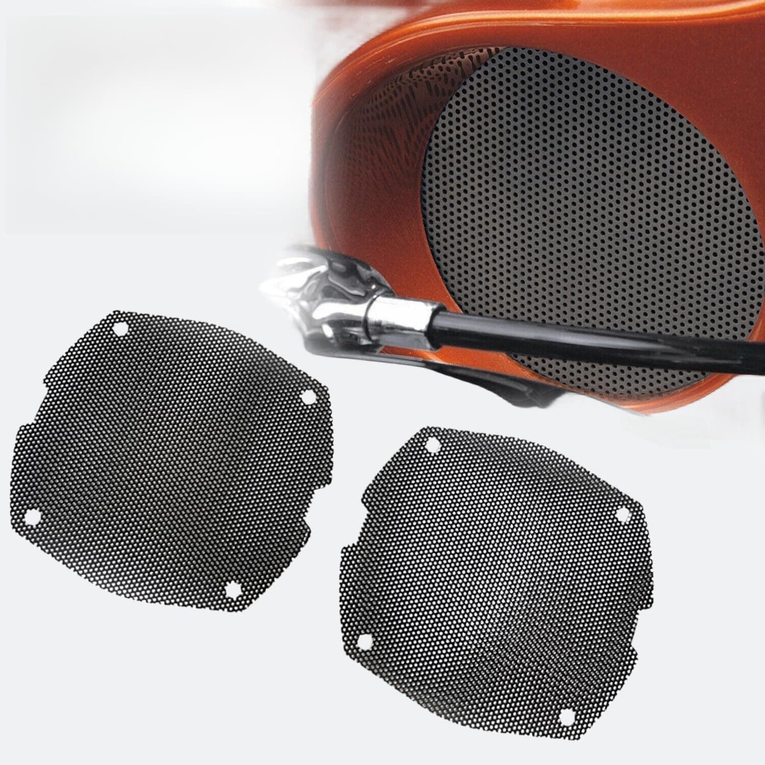 - Replacement 5.25'' Front Mesh Speaker Grill Cover Panels for 1996-2013 Harley Davidson Touring Electra Glide, Street Glide, Ultra Limited And Tri Glides Models (Black)