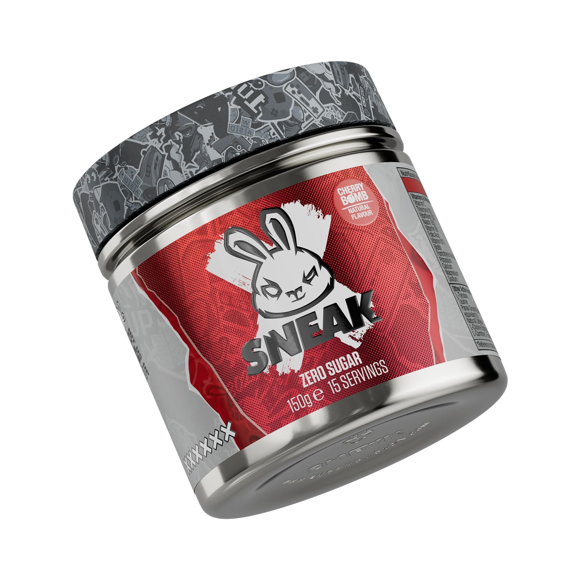 Cherry Bomb | Zero Sugar, Low-Calorie Energy Drink for Sustained Concentration & Focus | 15 Servings