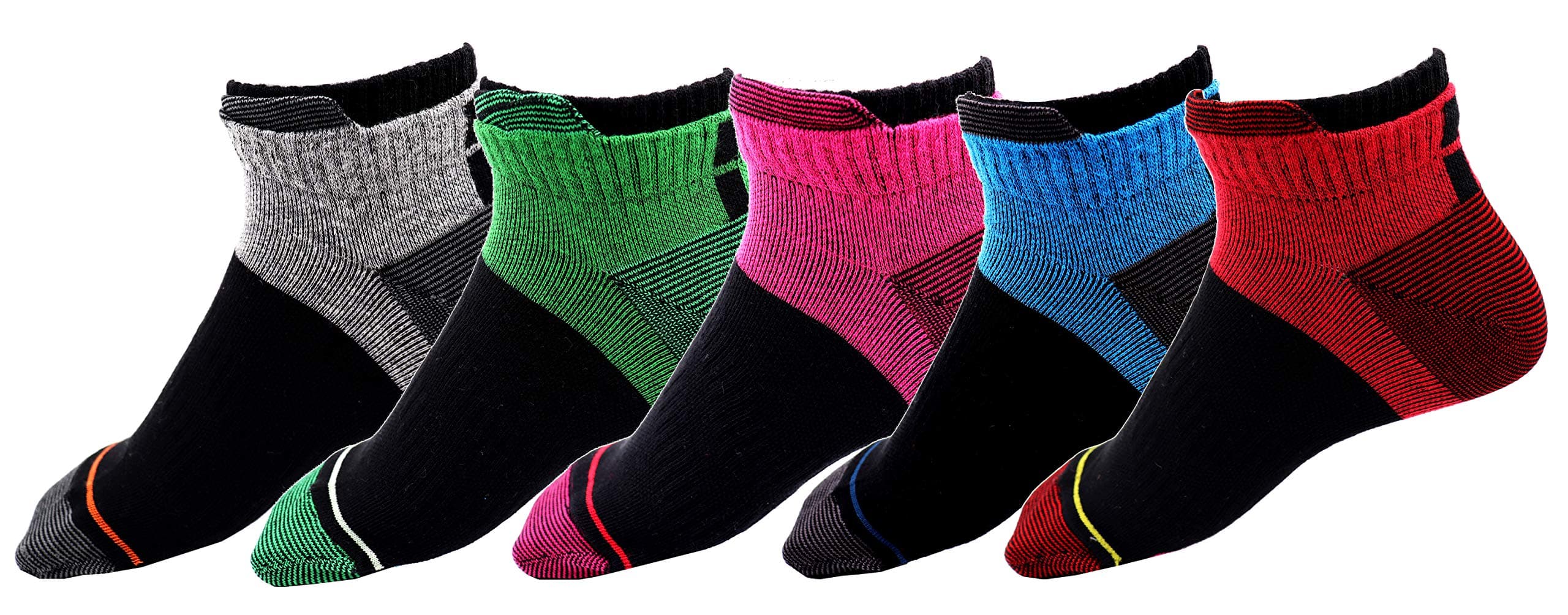 RC. ROYAL CLASSMen's Sneaker low Cut Pure Cotton Compression Multicolored Socks (Pack of 5 Pairs)