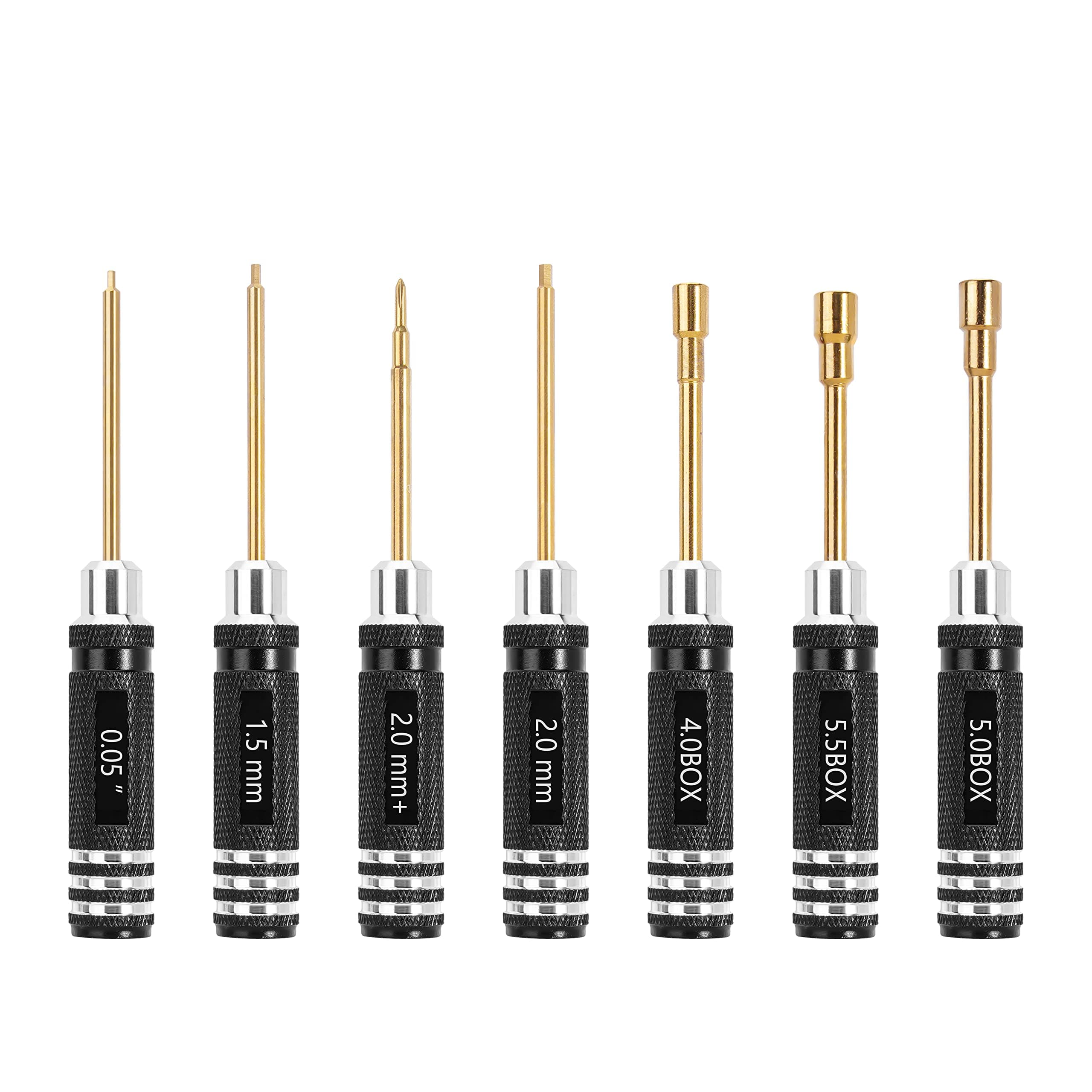 INJORA 7 pcs Short Handle Hex Screwdriver Nut Driver Tool Kit for 1/18 1/24 RC Mini Crawler Car TRX4M SCX24 FCX24