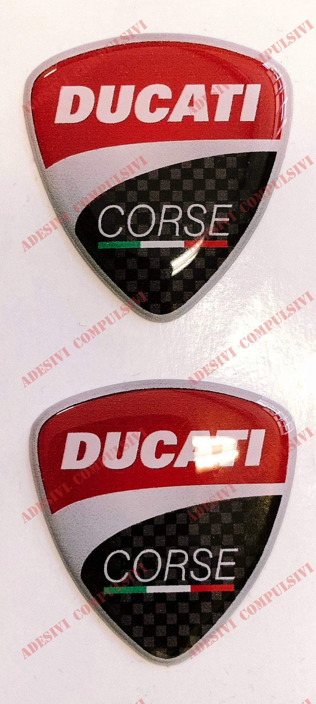 Corse Logo Emblem Decal, Pair Stickers, 3d Effect, Red, Universal, Motorcycle & Car