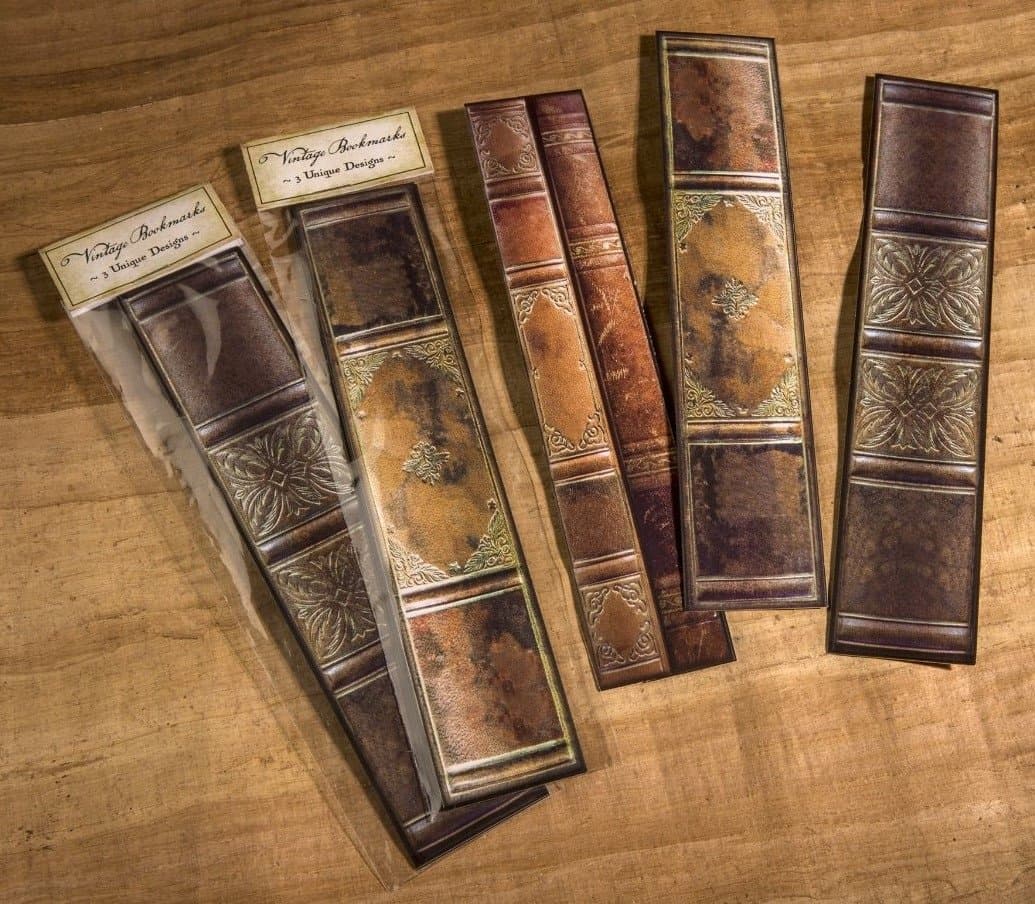 Figments Studio Brown and Gold Vintage Bookmarks