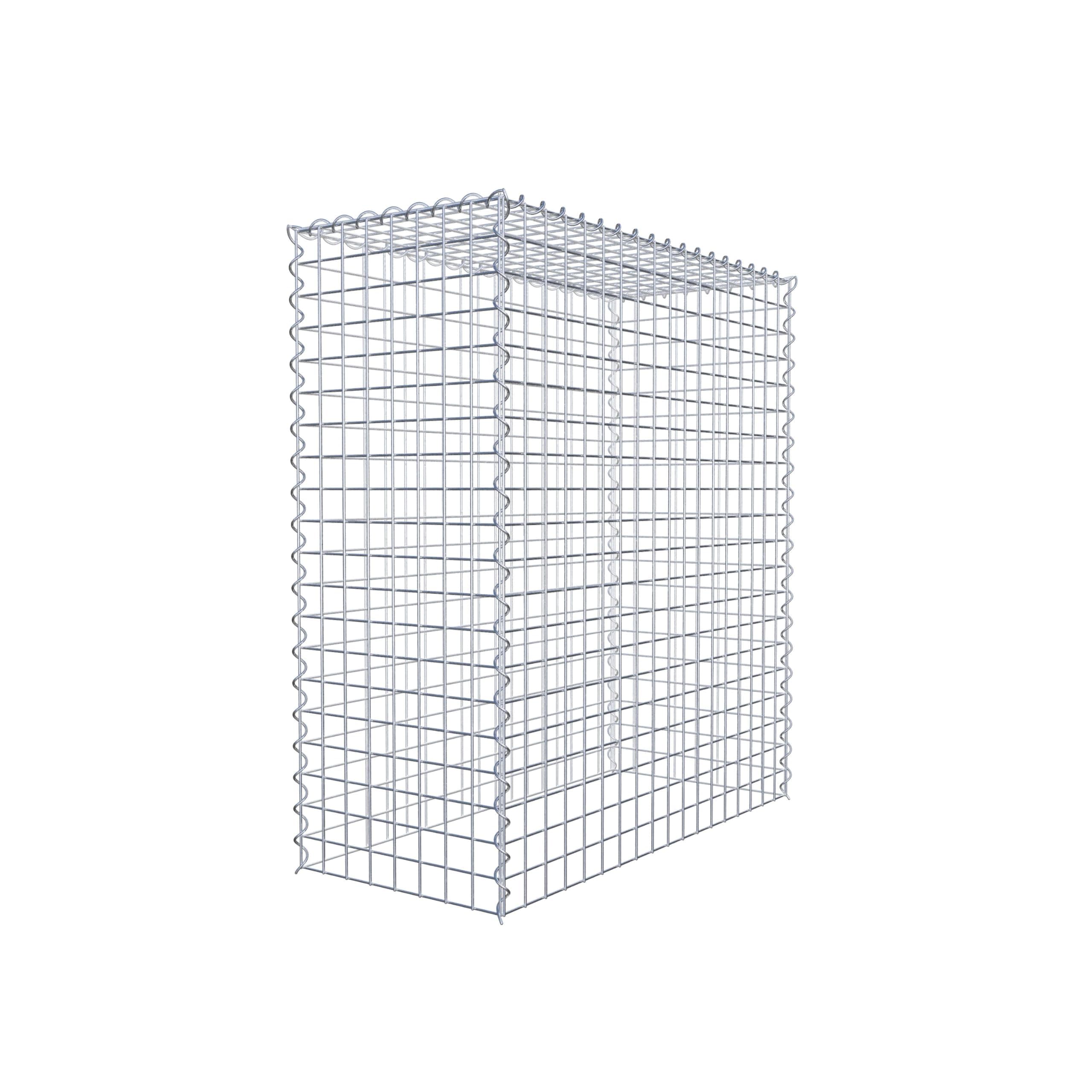 Stone basket, gabion, square, mesh size 5 x 5 cm, depth 40 cm, extension basket type 3, spiral fastening, galvanised zinc,