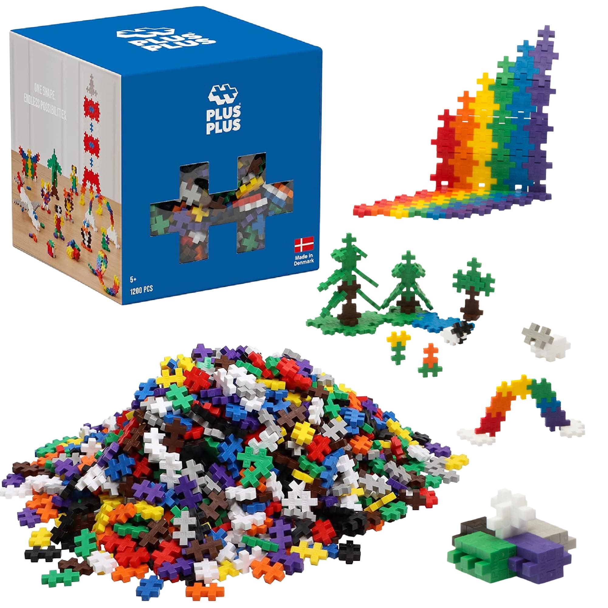 Open Play Set - 1200 Piece - Basic Color Mix, Construction Building Stem Toy, Interlocking Mini Puzzle Blocks for Kids