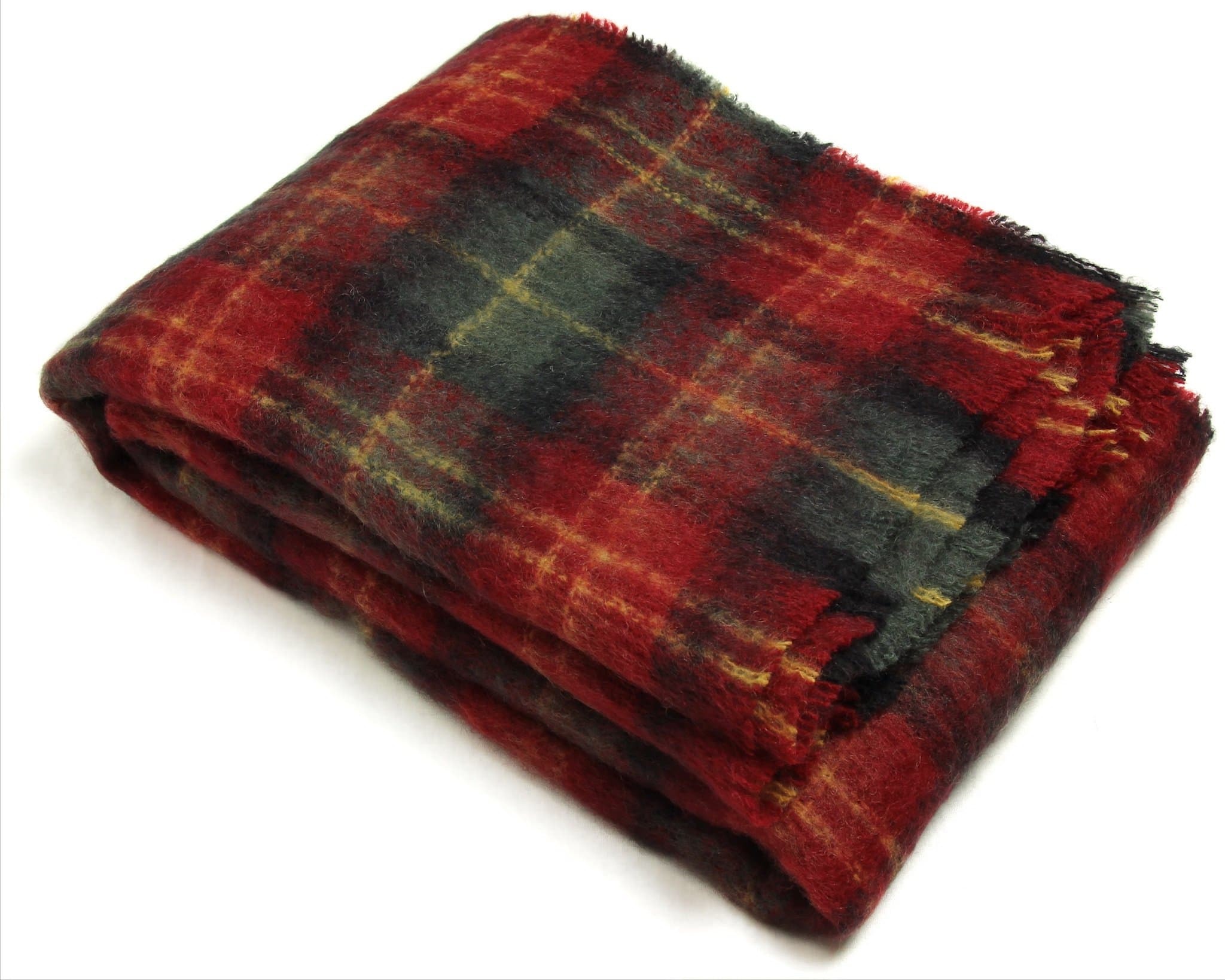 Cape Mohair Mohair Throw Blanket by (Cherry Plaid)