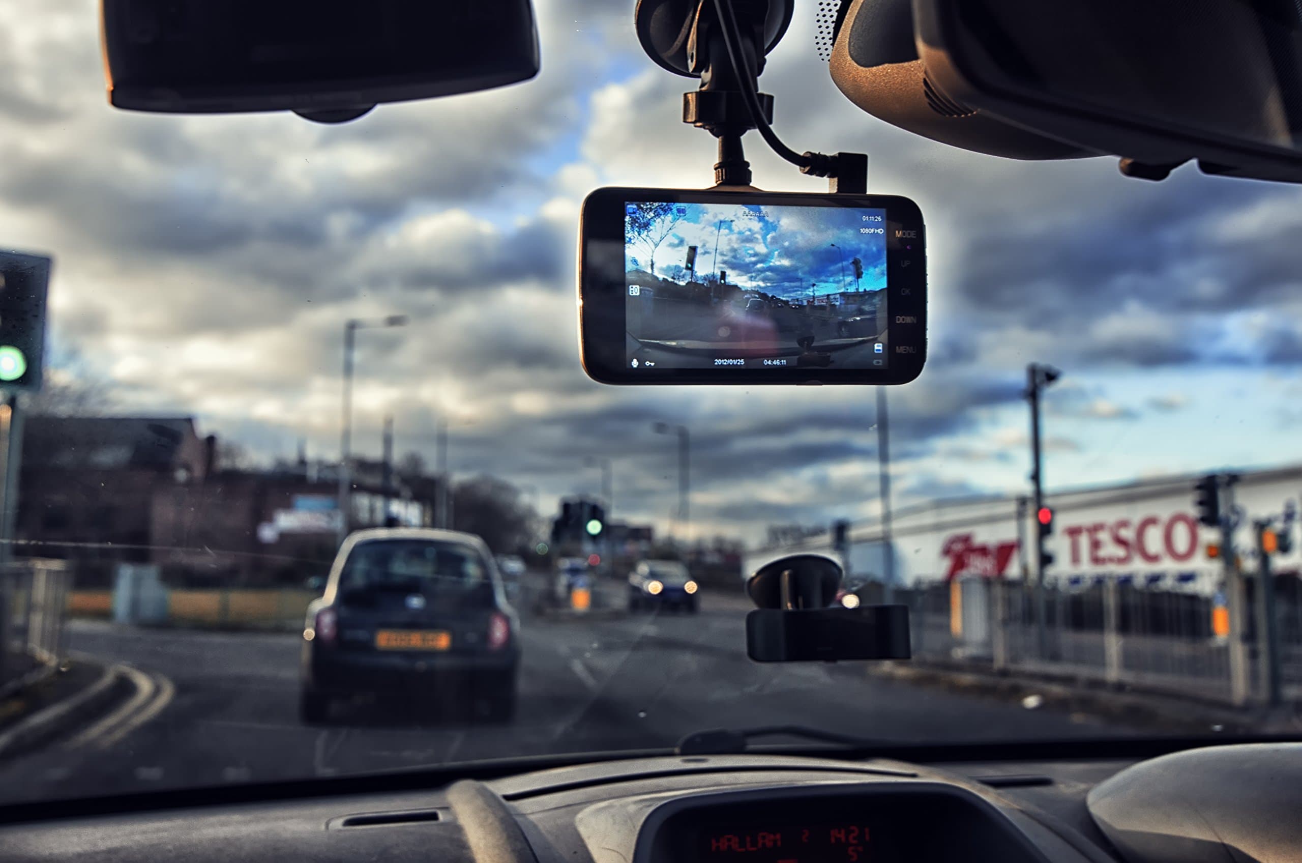 FULL HD Windscreen Dual Lens Dash Cam Rearview & Front CCTV RealTime Loop Video Recorder Security & Accident Proof Camera, Motion Detection,Night Vision,G-Sensor DashCam For Car/Van/Truck/Lorry