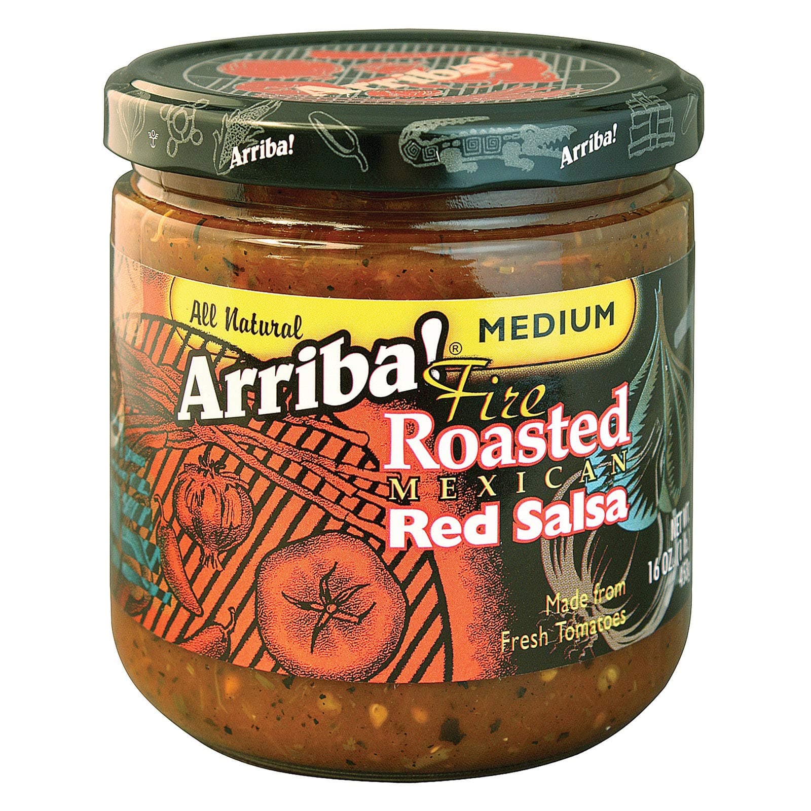 Arriba Fire Roasted Mexican Red Salsa Medium 16 Ounce (Pack of 6)