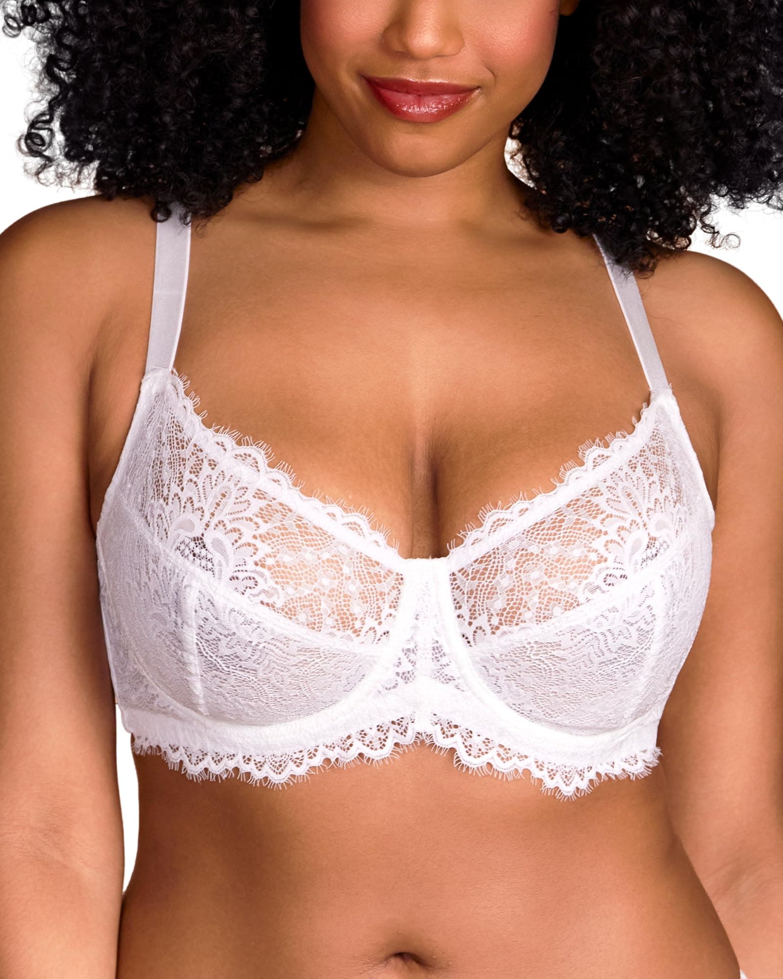HSIAMinimizer Bra for Women - Plus Size Full Coverage Lace Bra with Underwire, Non Padded