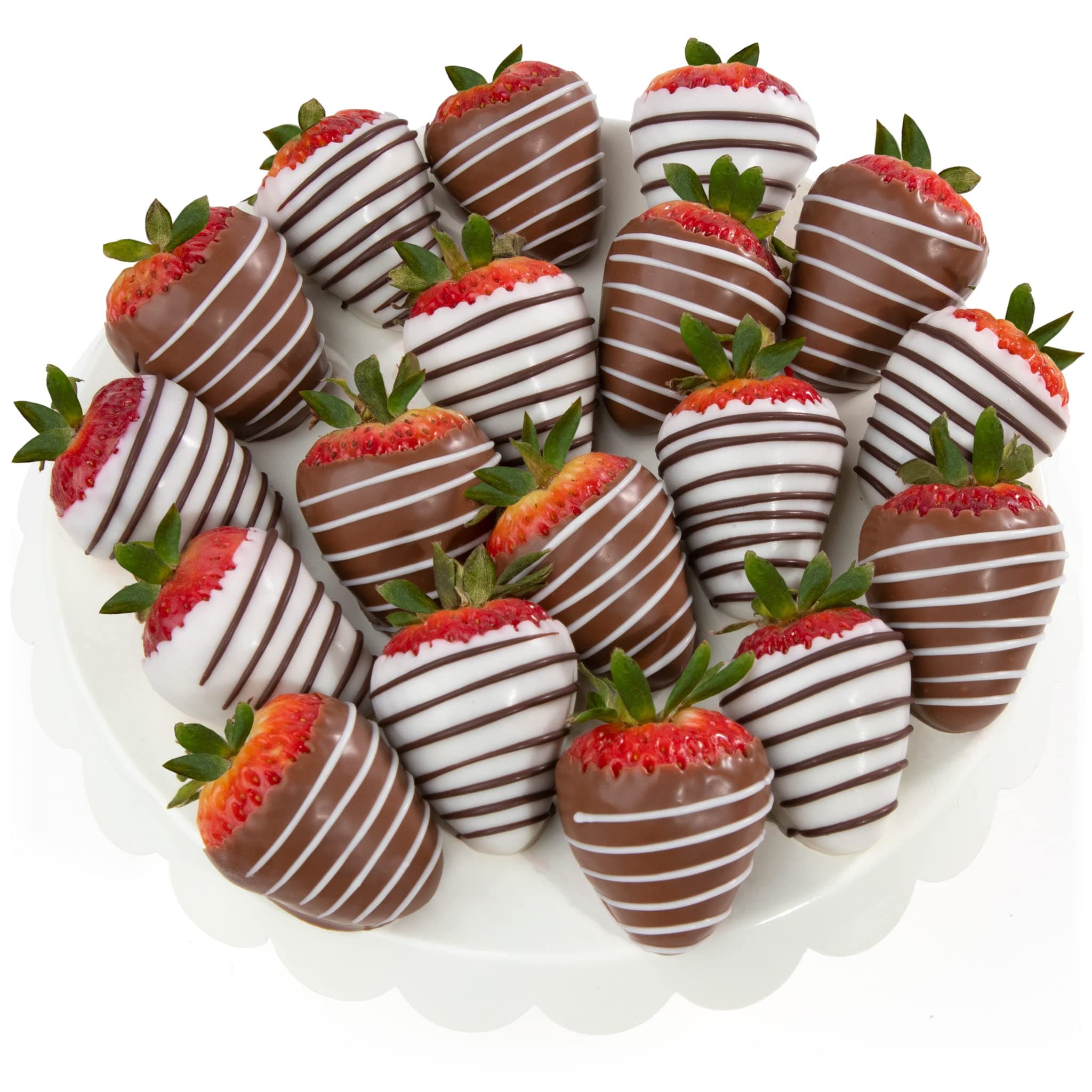 18 Berry Bites Milk Dark White Chocolate Covered Strawberries (Fun Size)