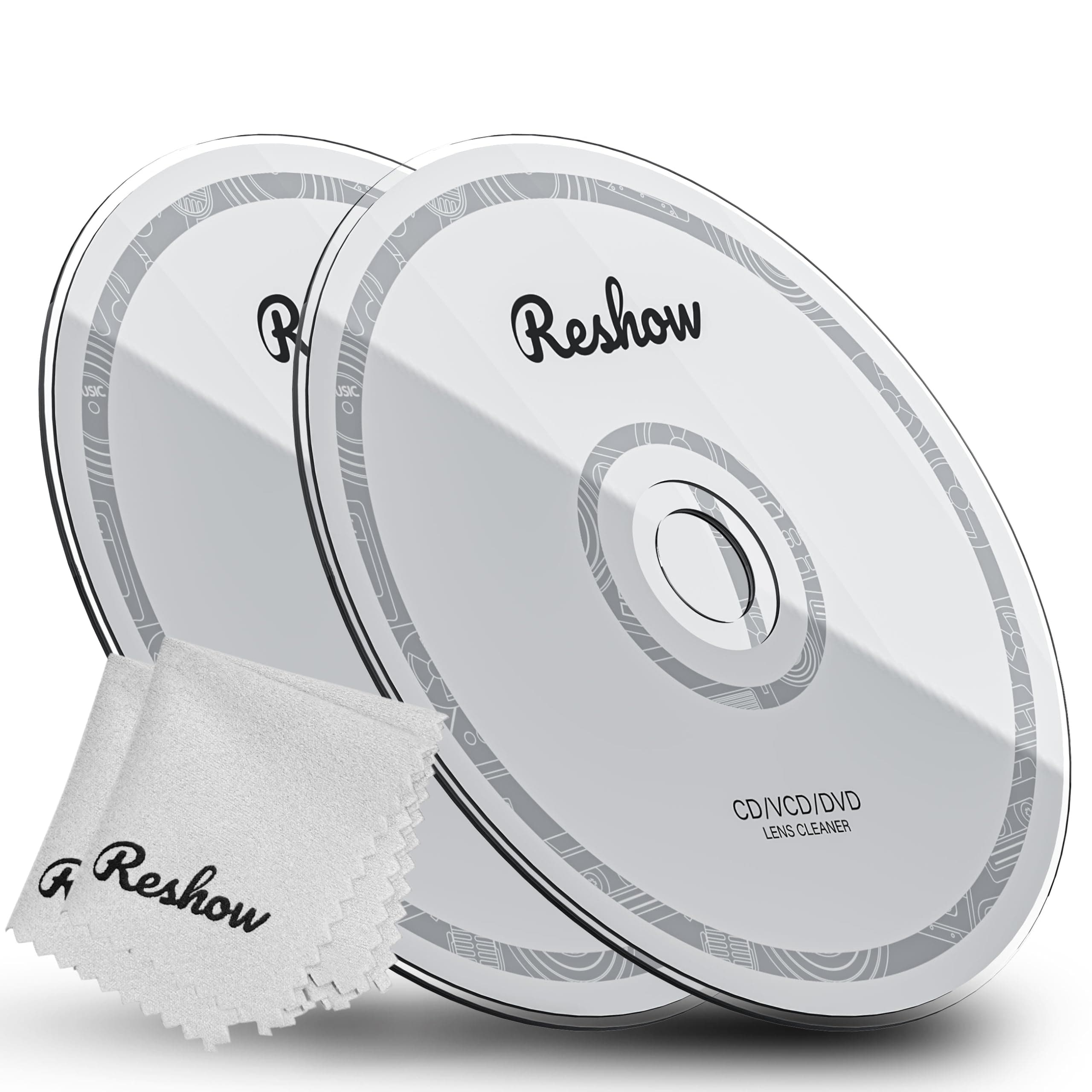 Reshow Laser Lens Disc Cleaner kit for CD & DVD Player Without Scratching The Optics - Included Microfiber Cloth, Cleaning Disc and Cleaning Solution (1 Bottles of Cleaning Fluid)