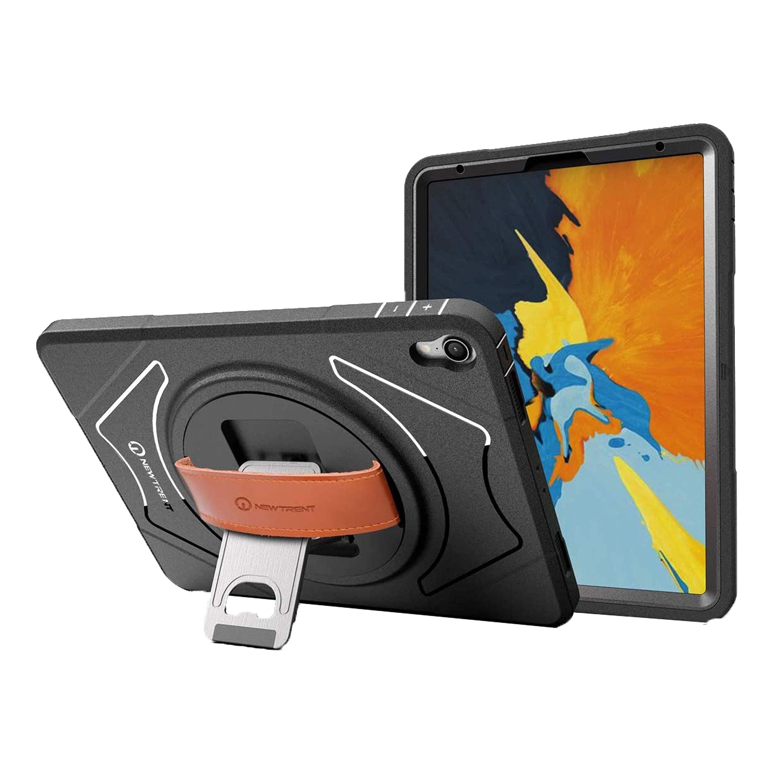 iPad Pro 11 1st gen case 2018, iPad Pro 11 2018, Full Body Rugged Kickstand iPad Pro 11 Case with Rotational Hand Strap, Built-in Screen Protector Compatible with iPad Pro 11 1st Gen (2018)