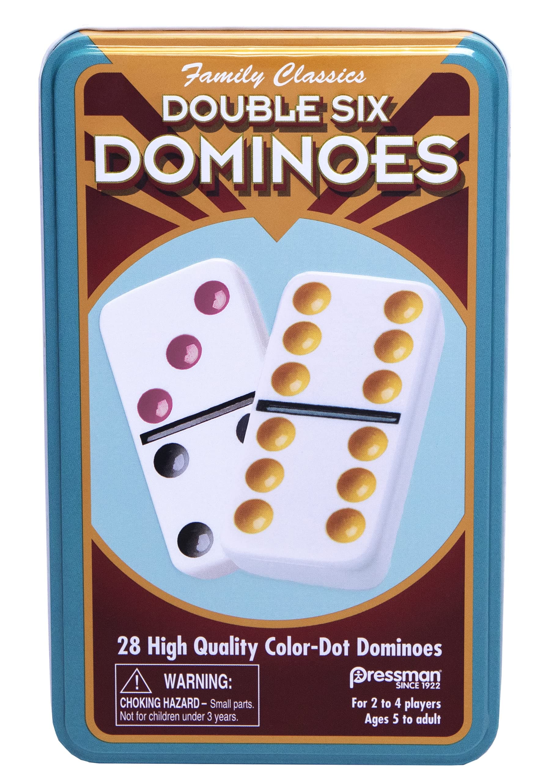 Double 6 Colored Dominoes, 5"