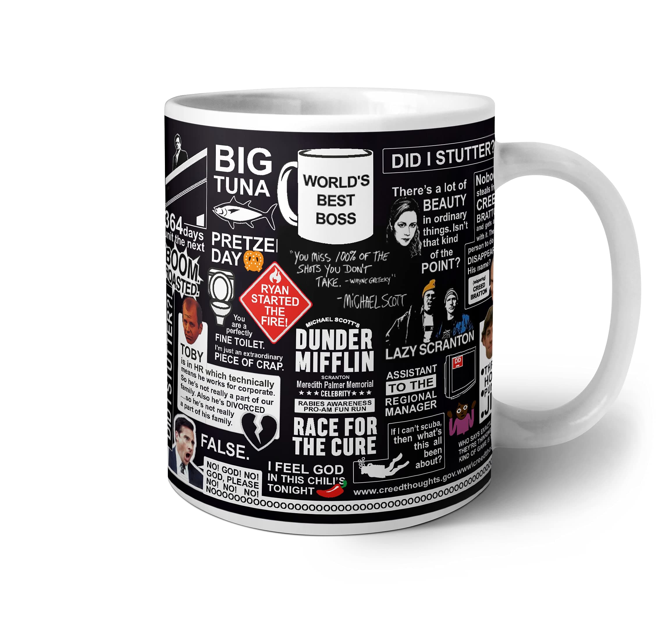 HIKER Ceramic Drinking Tea Coffee Cup, The Office Merchandise Michael Scott Tv Series Printed Coffee Mugs (The Office Quotes), 325 ML