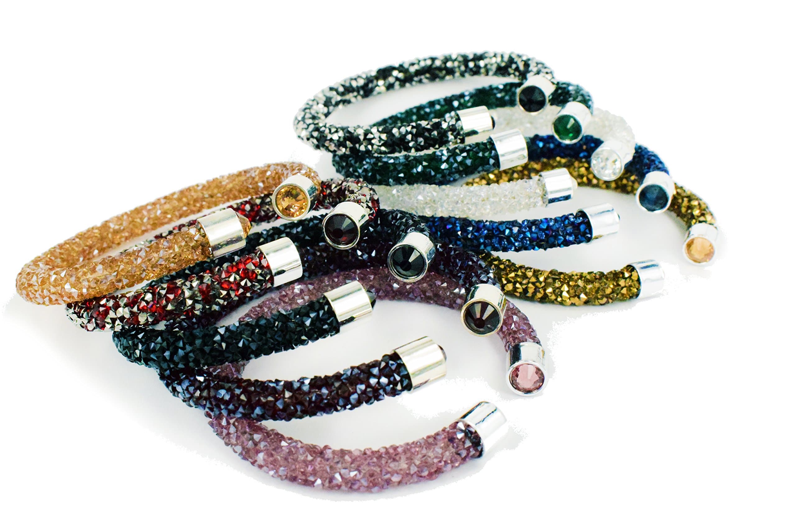 A Crystaldust Crystal Bracelet Bangle Mixed Color Packaging 10 PCS