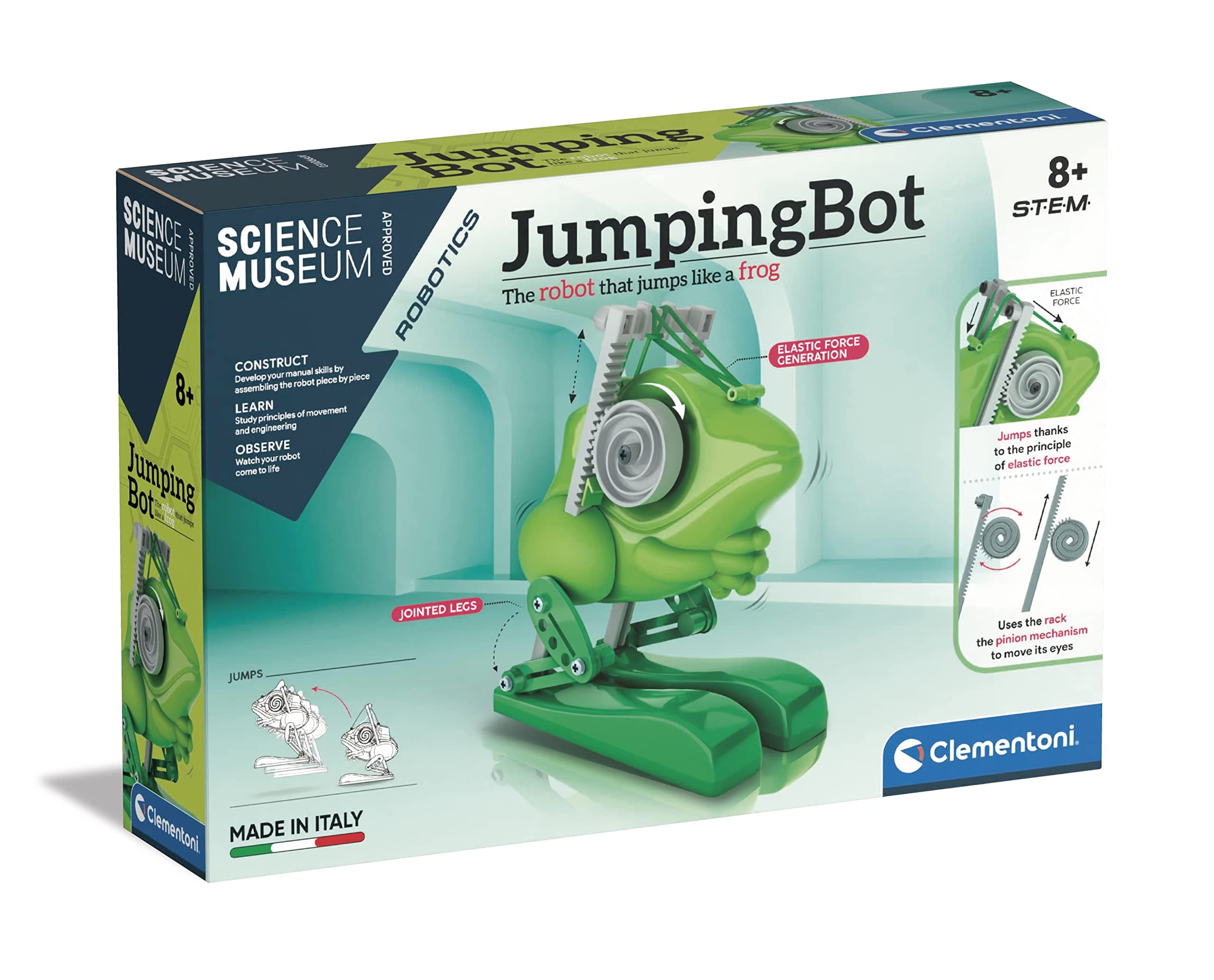 Clementoni- Science Museum JumpinBot: Engaging STEM Robot Toy, Build and Program Your Own Jumping Robot, Fun and Educational Engineering Experience, Explore Robotics and Coding Skills (8+ Years)