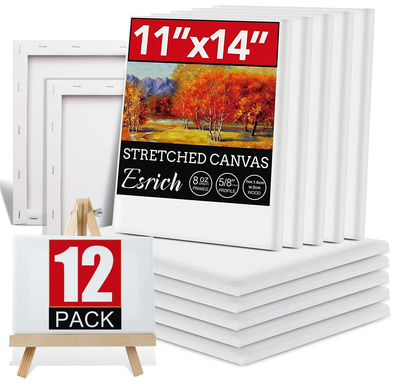 12 Pack 11x14in stretched canvas