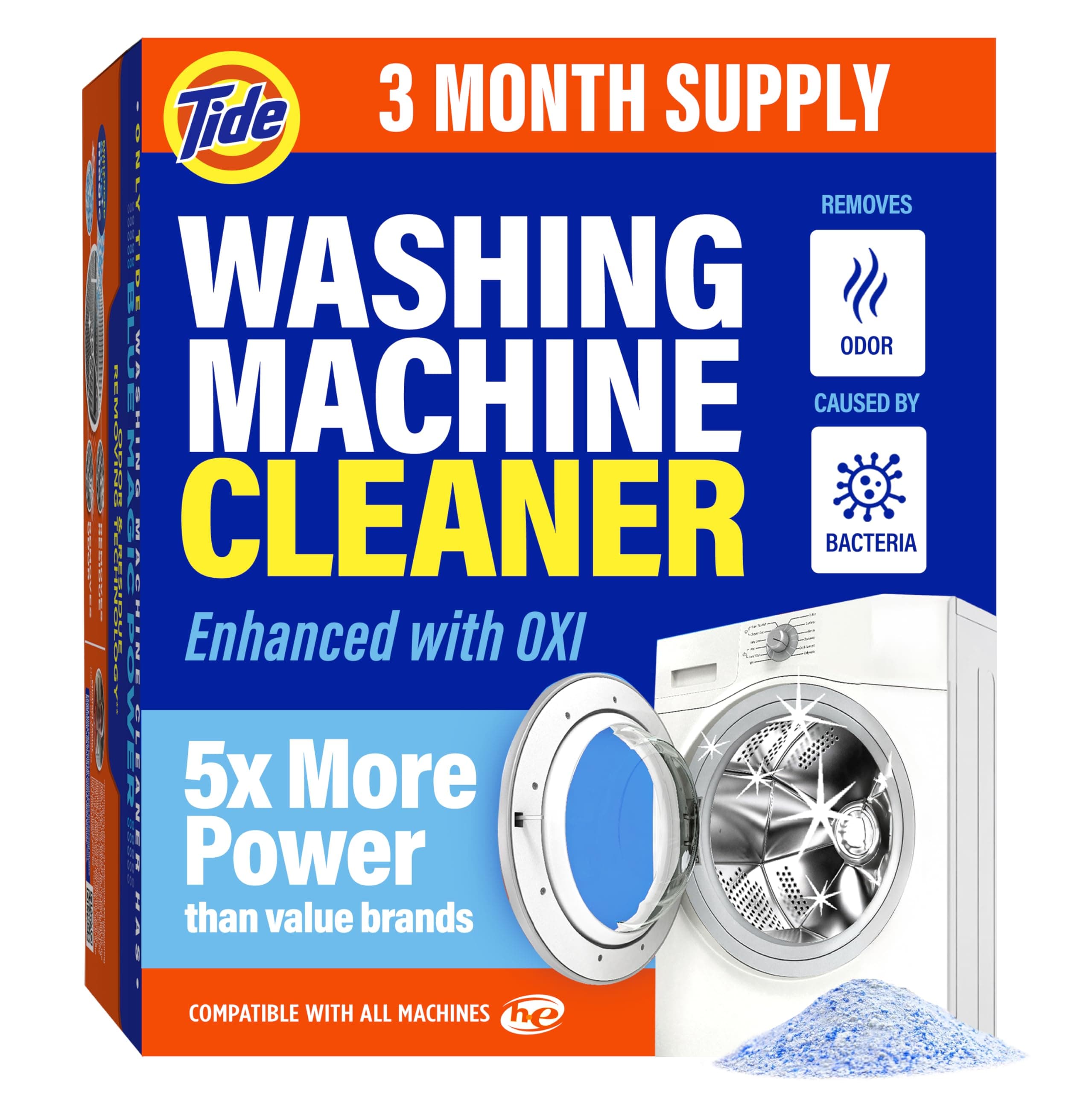 Washing Machine Cleaner by Tide, Washer Machine Cleaner Tablets for Front and Top Loader Machines, 3 Count Box