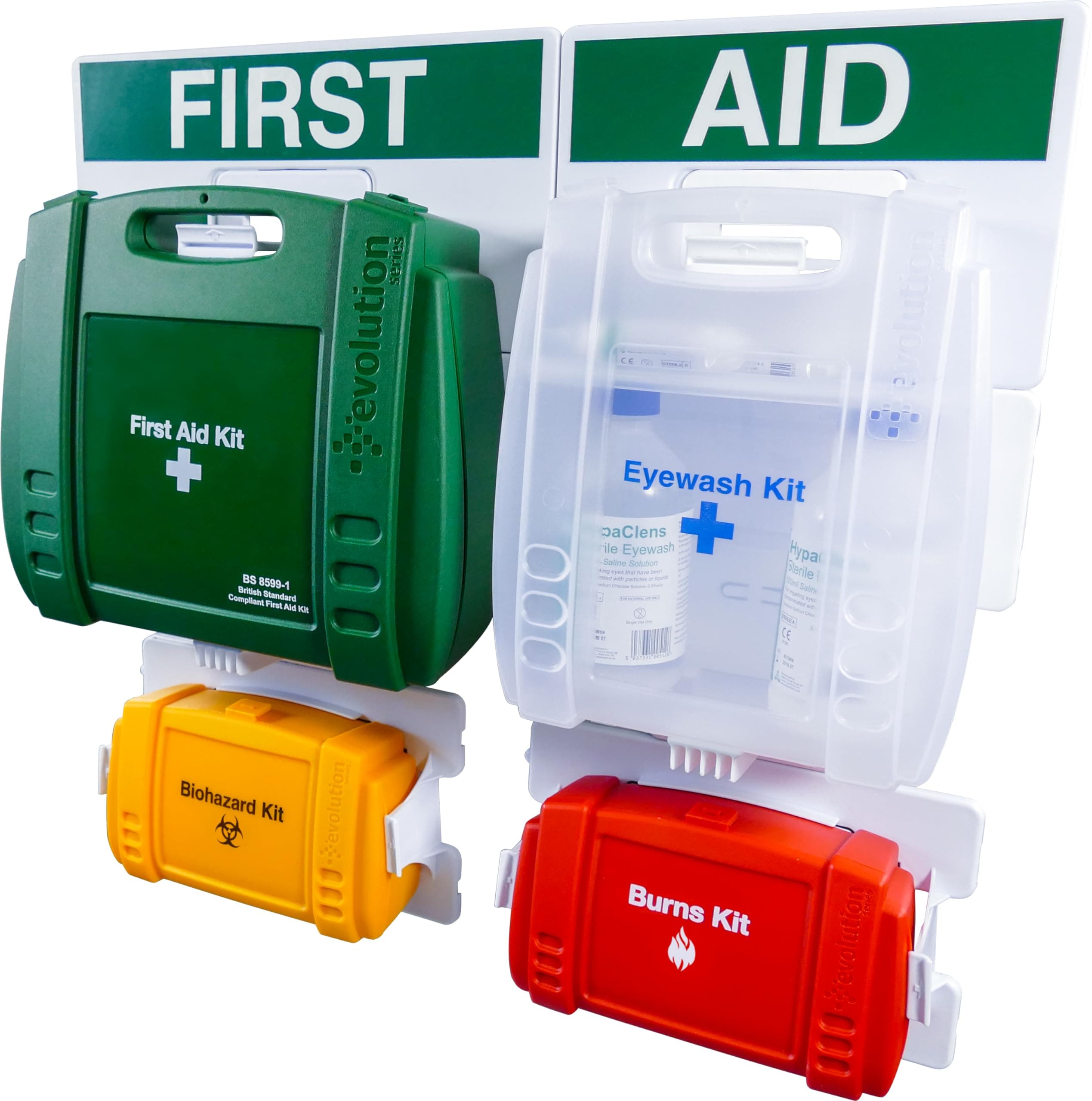 Safety First Aid Group Evolution British Standard Complete First Aid Point (BS 8599 Compliant), Large Fully-Stocked