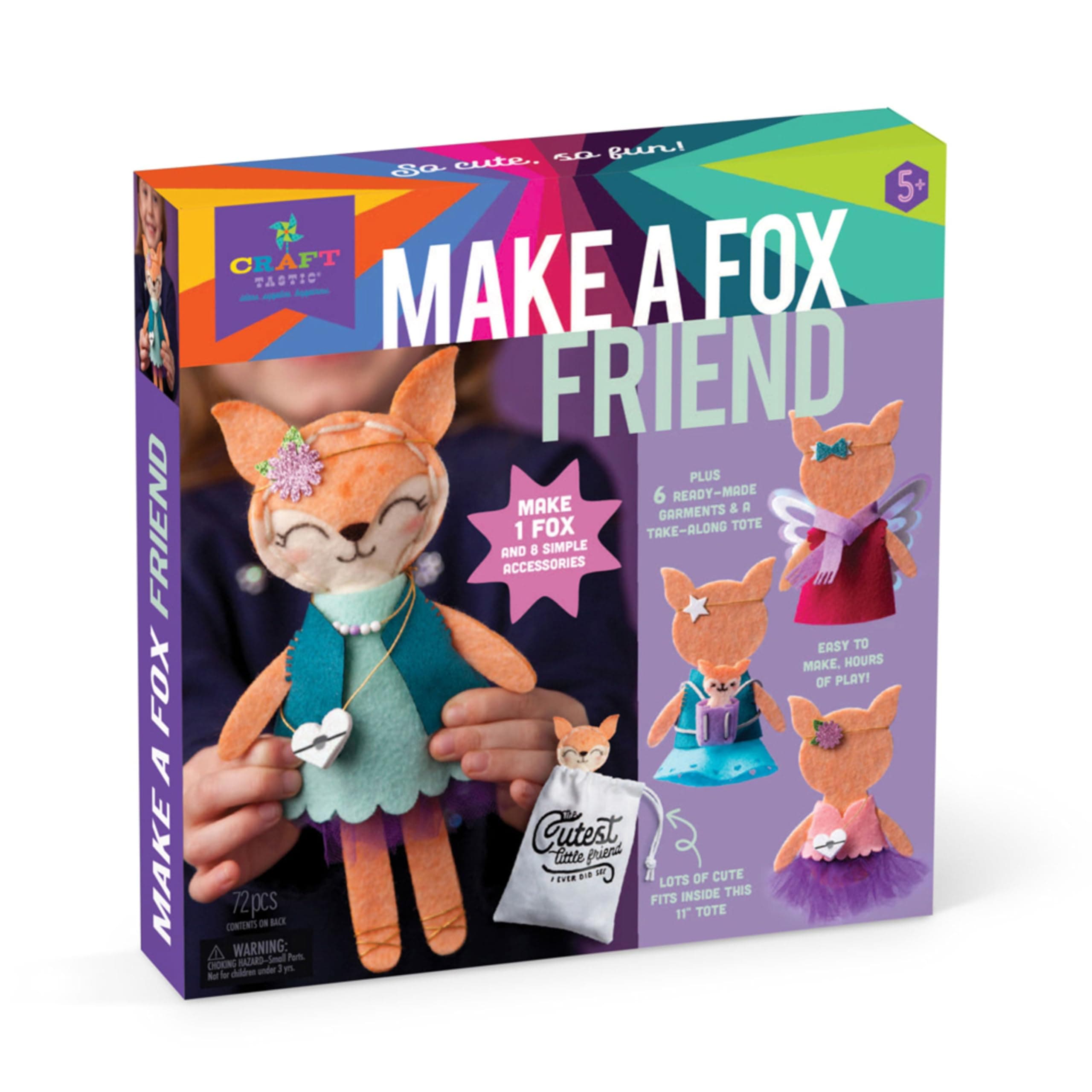 Craft-tastic – Make a Fox Friend Craft Kit Learn to 1 Easy-to-Sew Stuffie with Clothes & Accessories