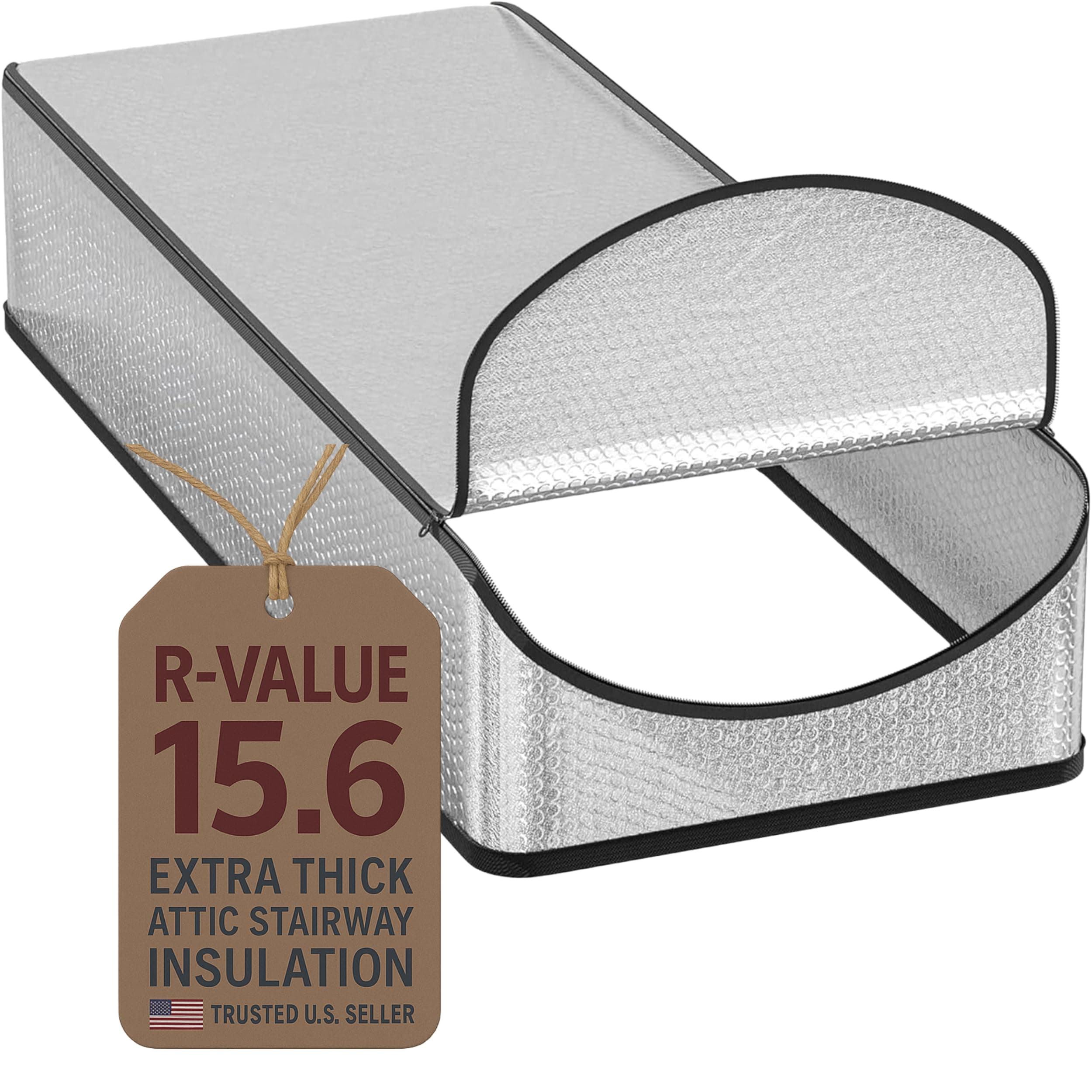 Attic Door Insulation Cover for Pull Down Ladder or Stair 25" x 54" x 11"- R-Value 15.6 Extra Thick Fire Proof Attic Tent Stairway Insulator with Easy Installation, Door Seal Hatch by Miloo