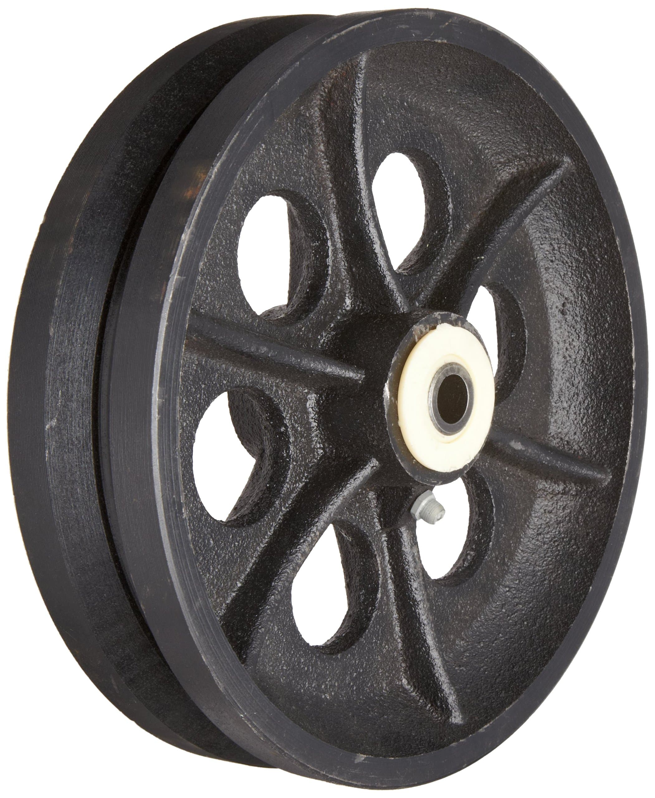 EZ Roll WEZ-0820-VGR 8" Diameter x 2" Width V-Groove Steel Wheel, 1400 lbs Load Capacity