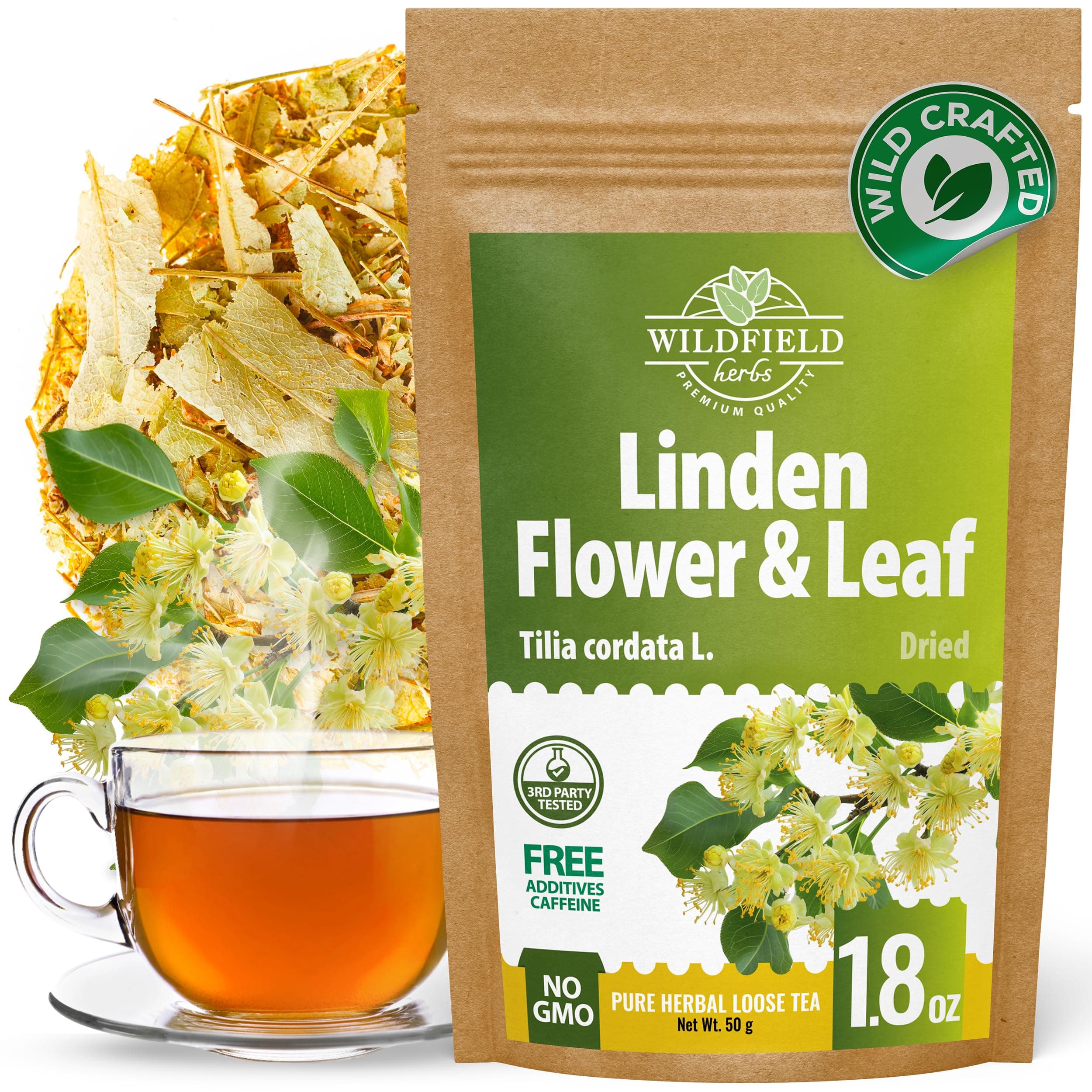 1.8 oz. Linden Tea Loose Leaf Te De Tilo Dried Linden Blossom Herb (Tilia Cordata) - 50g Tea Herbal Lipa Tila