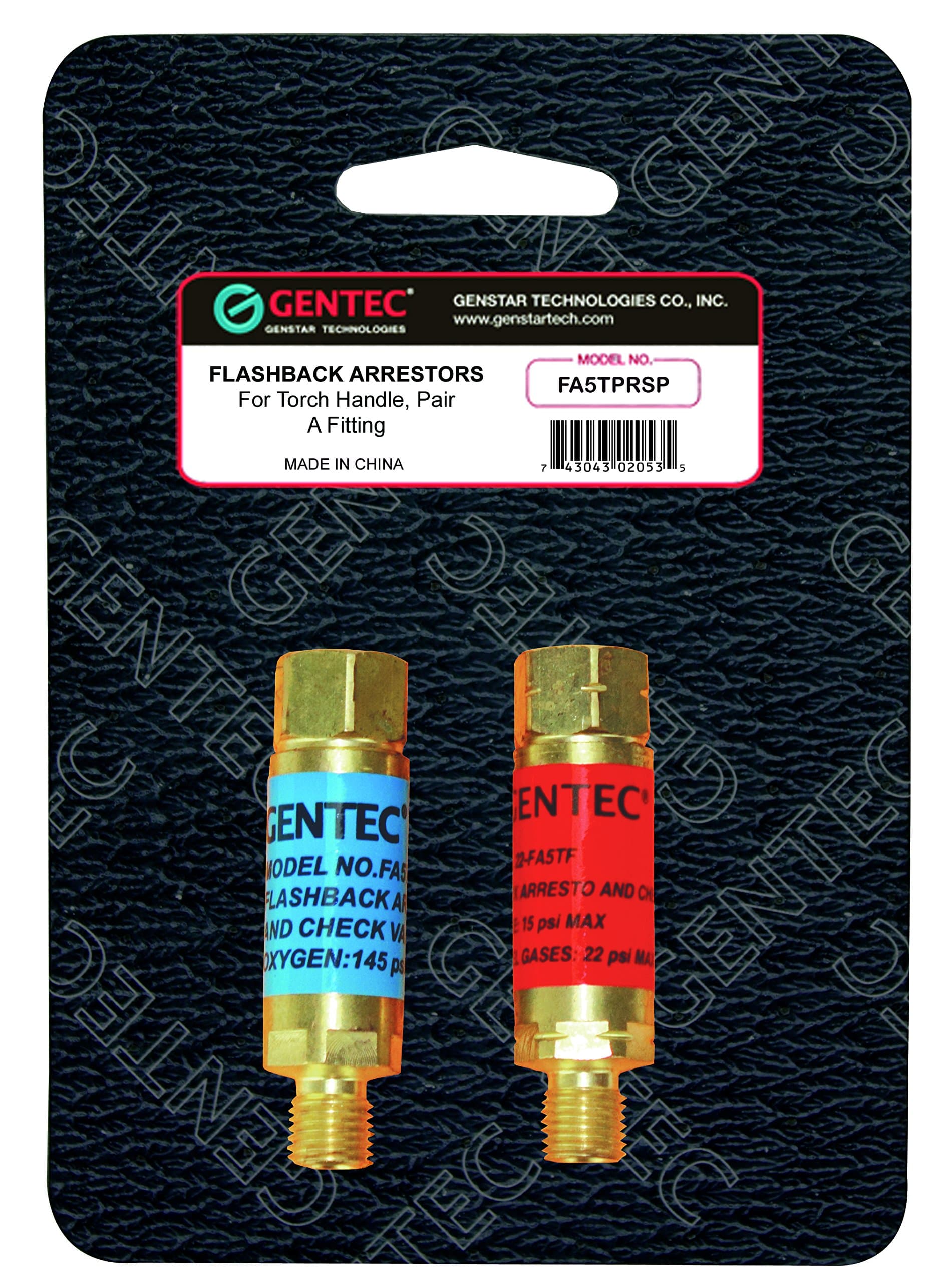 GentecFA5TPRSP Pair Flashback Arrestor