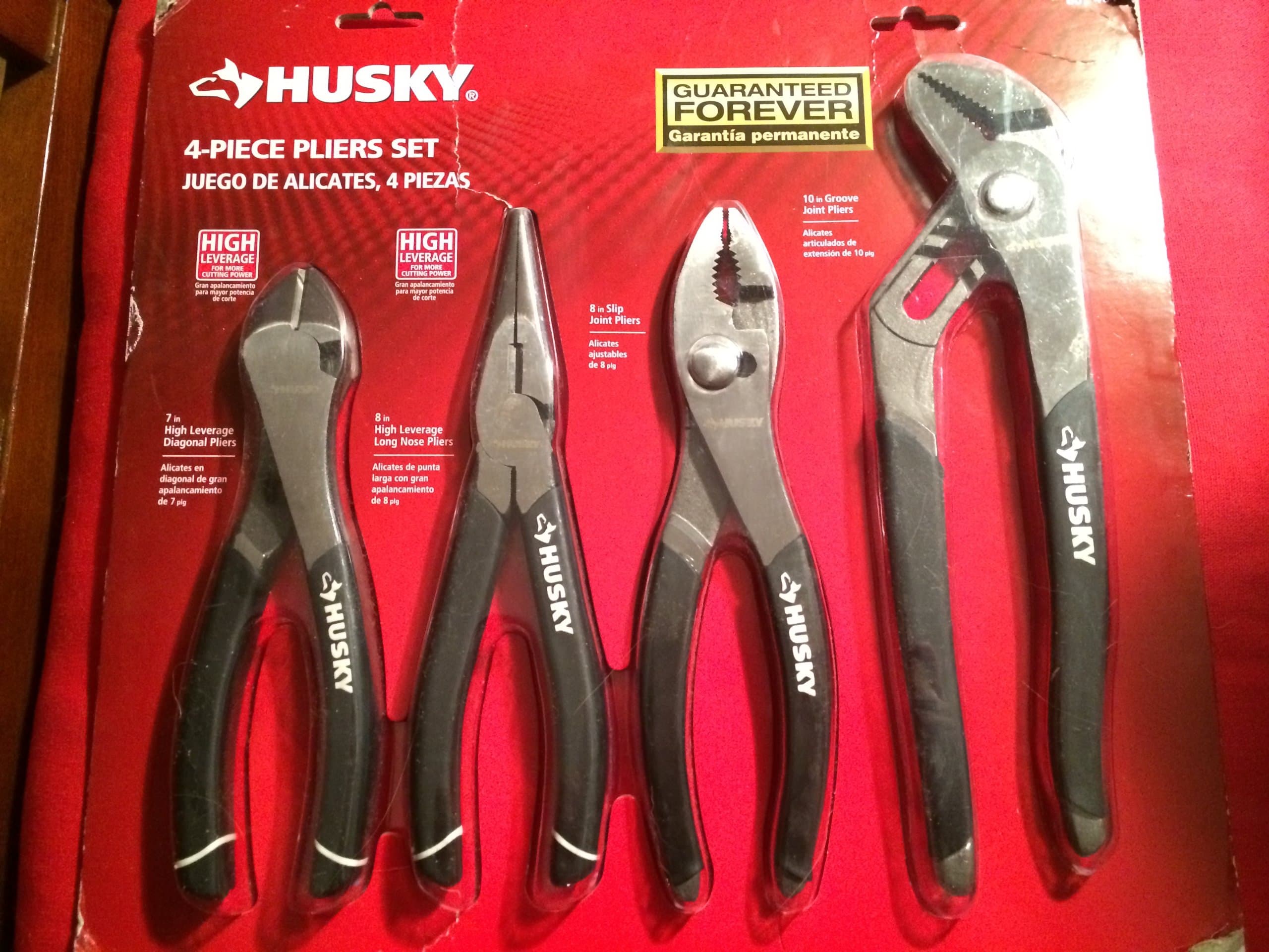 861461 4 Piece High Leverage Multi-Use Pliers Set with Diagonal, Long Nose, Slip Joint, and Groove Joint Pliers