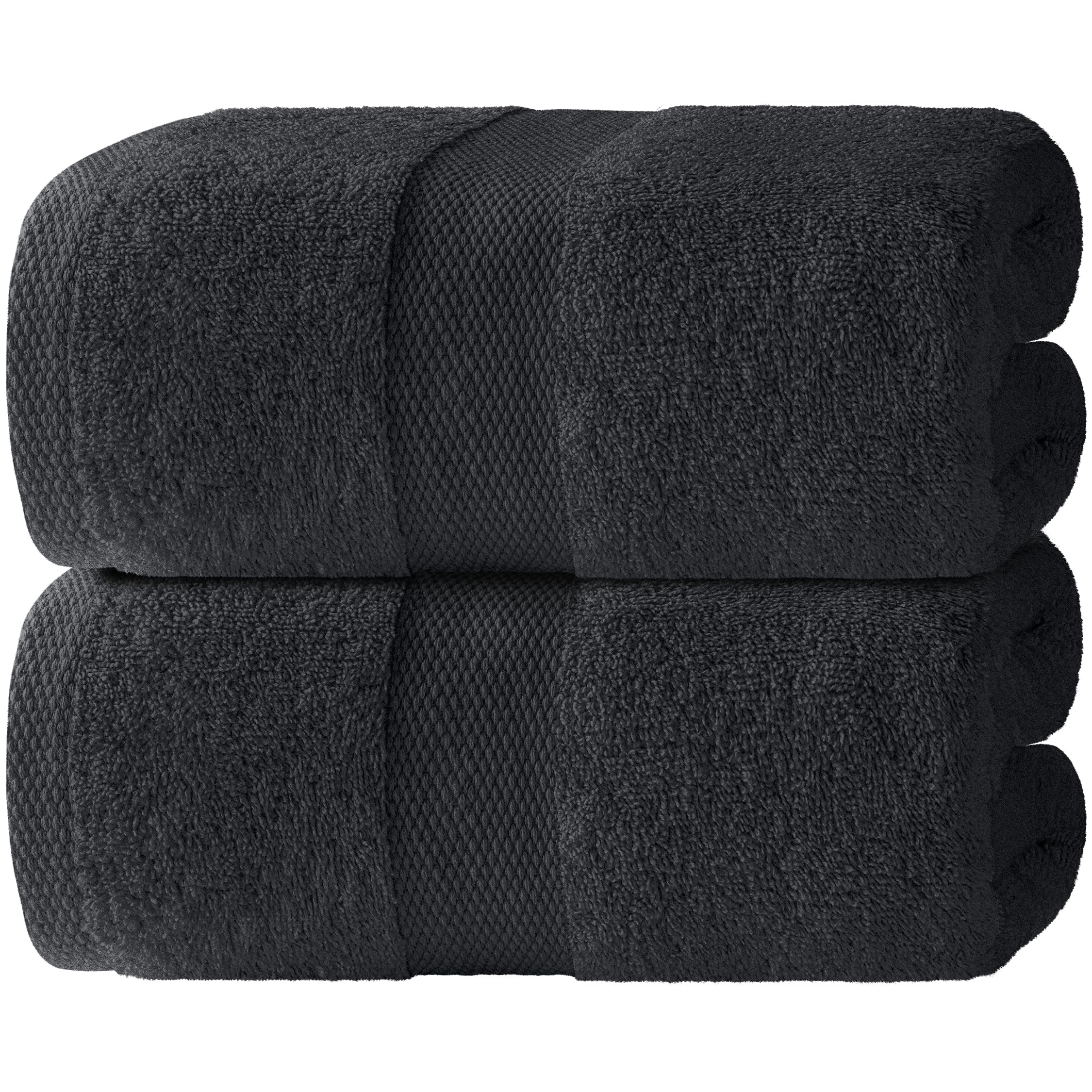 White Classic Luxury Soft Bath Sheets Set - 650 GSM Cotton Luxury Bath Towels Extra Large 35x70 | Highly Absorbent and Quick Dry | Hotel Quality Extra Large Towels Oversized, Black, 2 Pack
