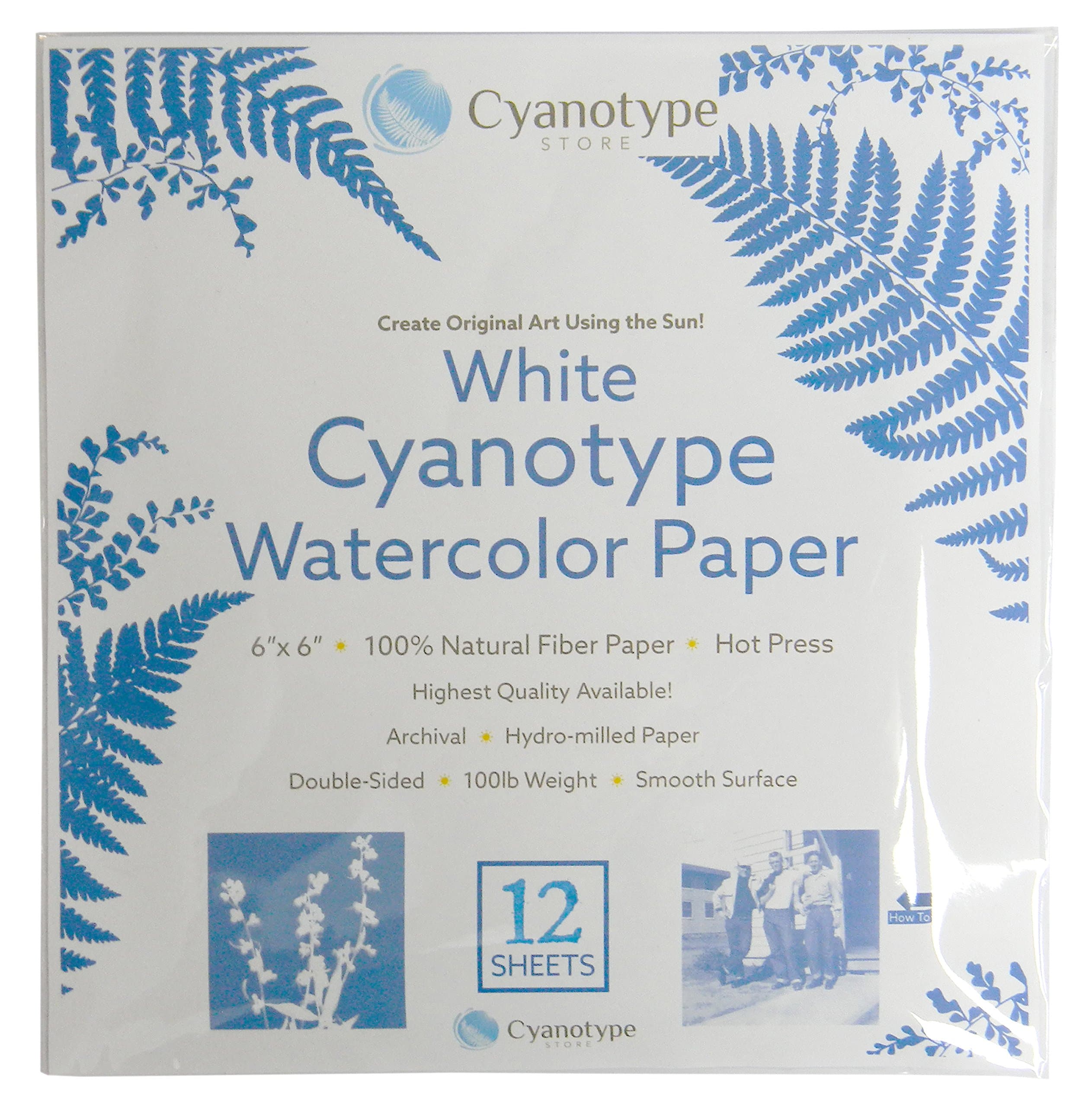 Cyanotype 6" x 6" Paper - 12 Pack (White)