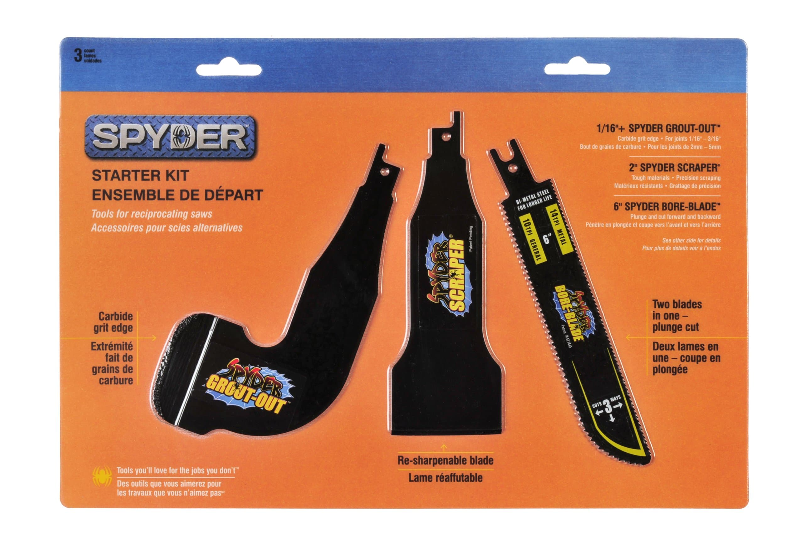 Spyder Starter Kit Tools for Recipricating Saws
